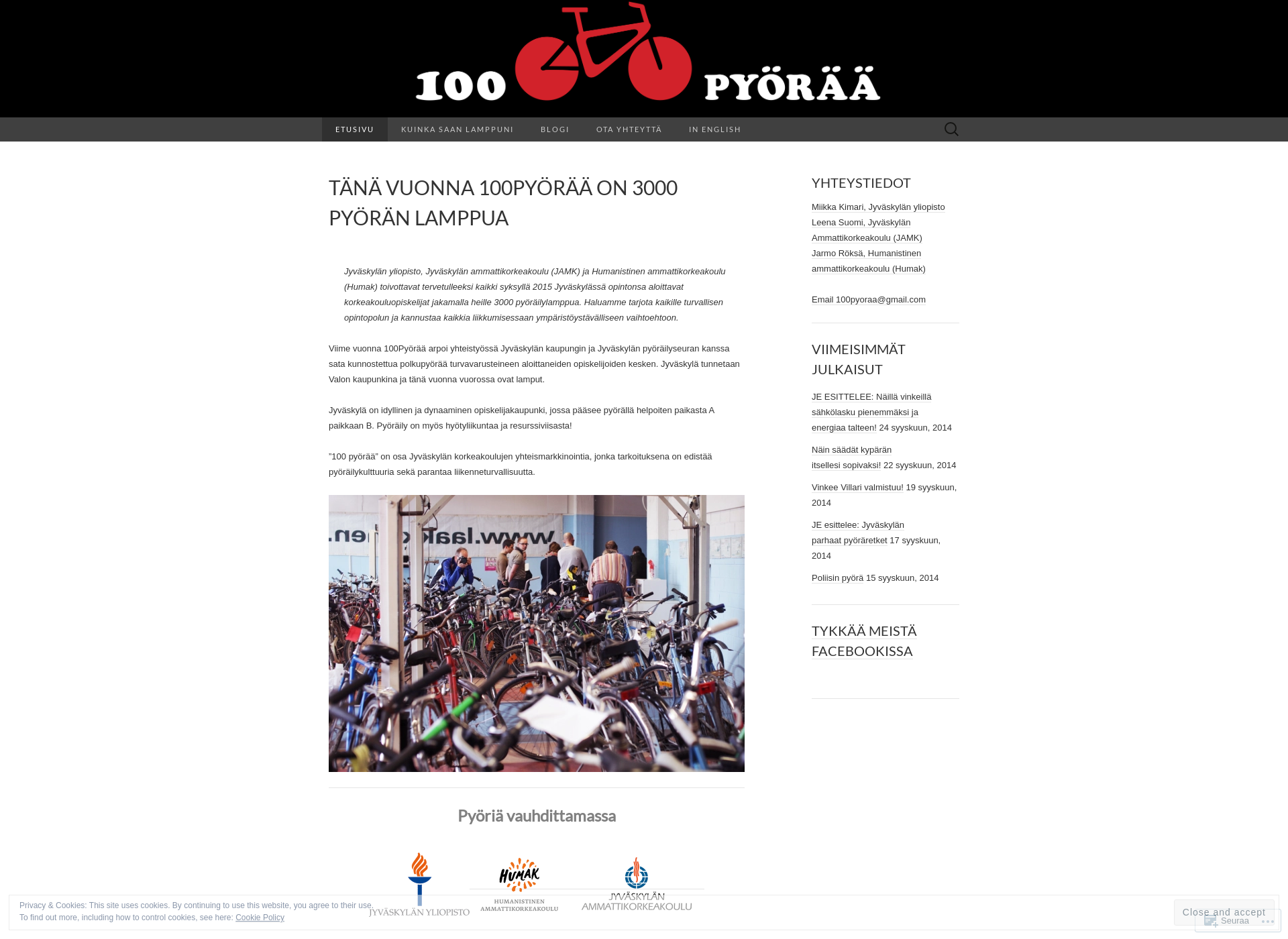 Screenshot for 100pyoraa.fi