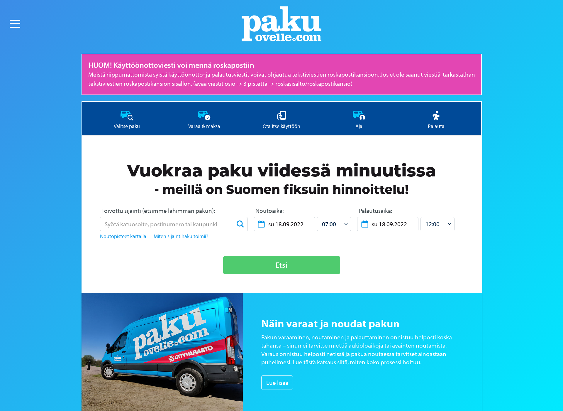 Skärmdump för 10paku.fi