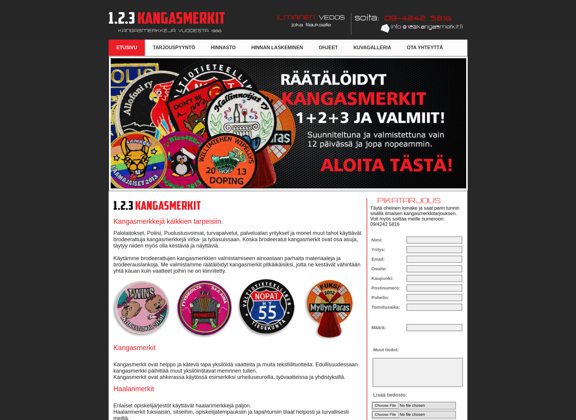 Skärmdump för 123kangasmerkit.fi