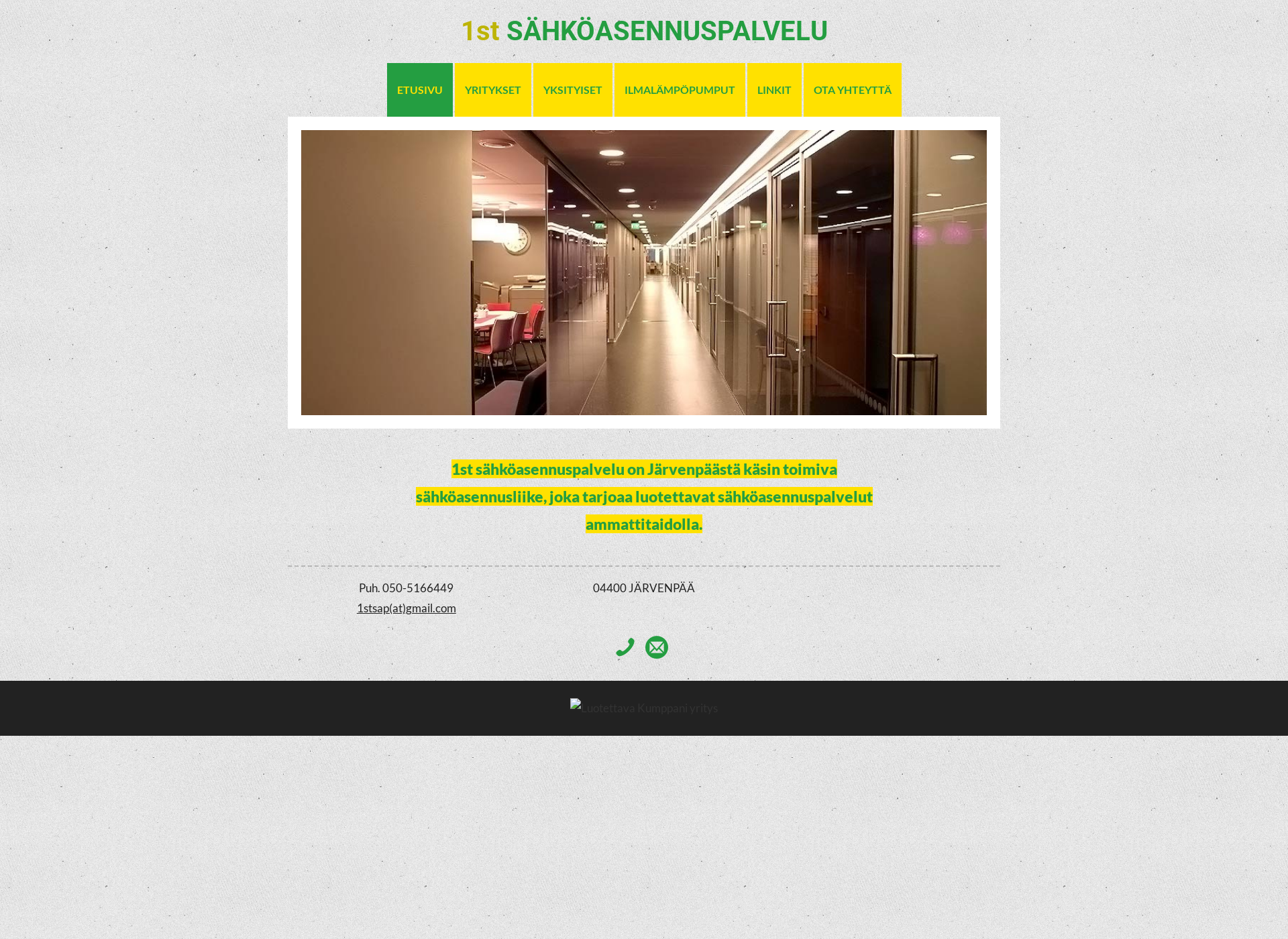 Skärmdump för 1stsahkoasennuspalvelu.fi