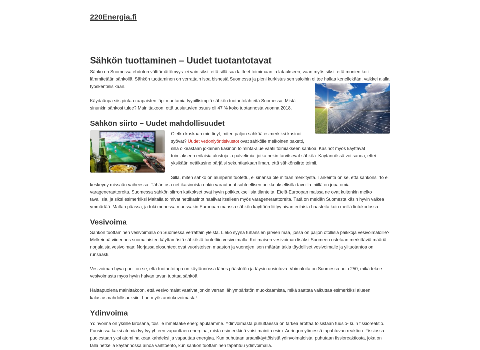 Skärmdump för 220energia.fi