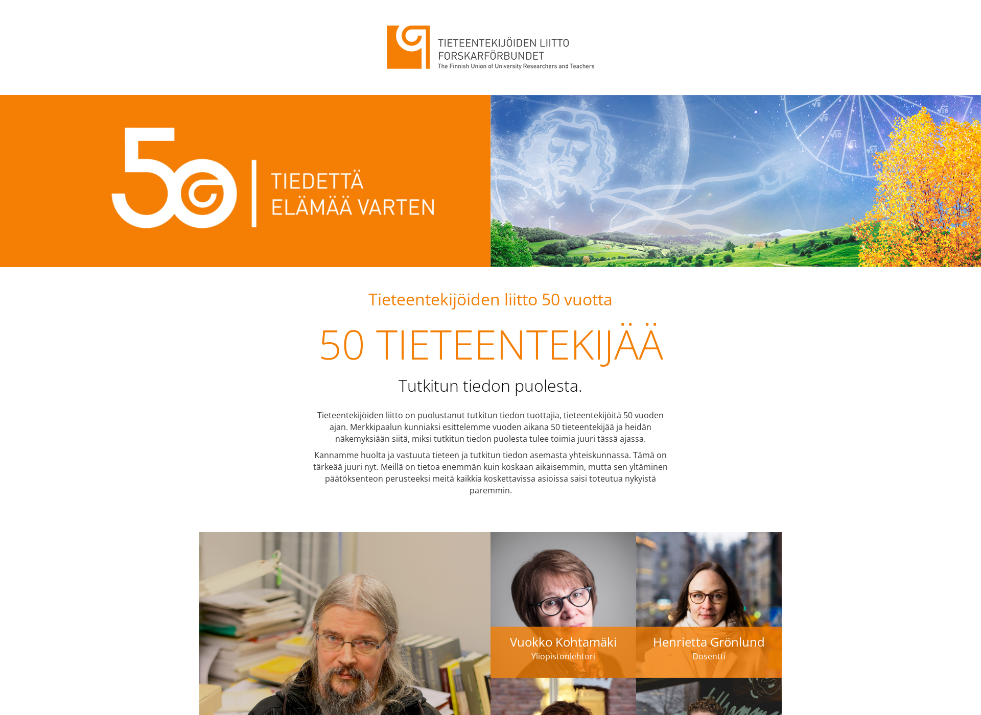 Skärmdump för 50tieteentekijaa.fi