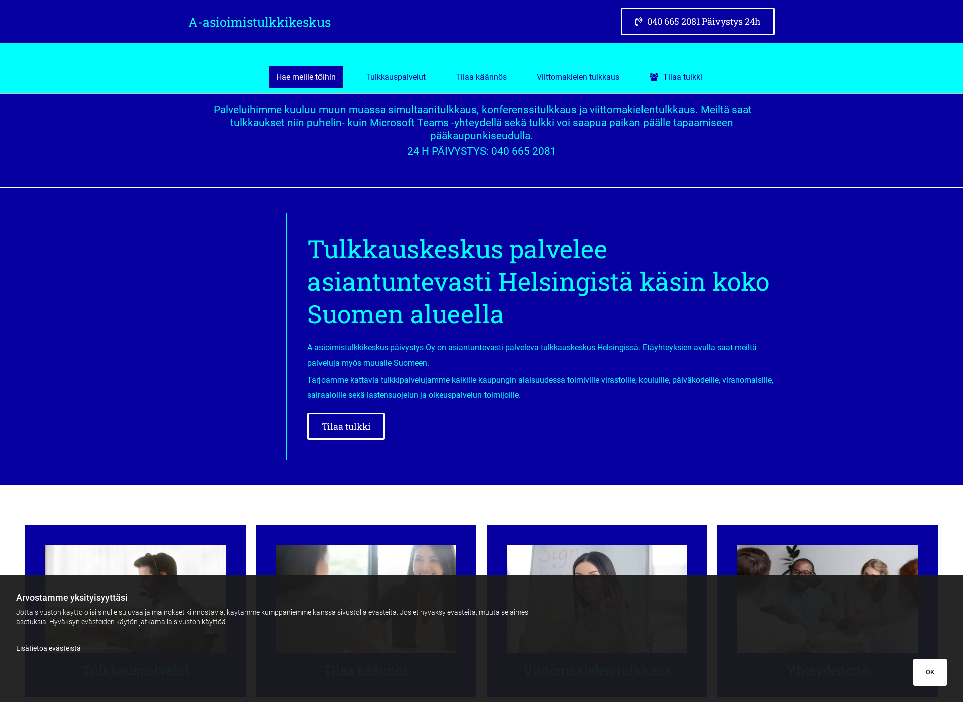 Näyttökuva a-asioimistulkkikeskus.fi
