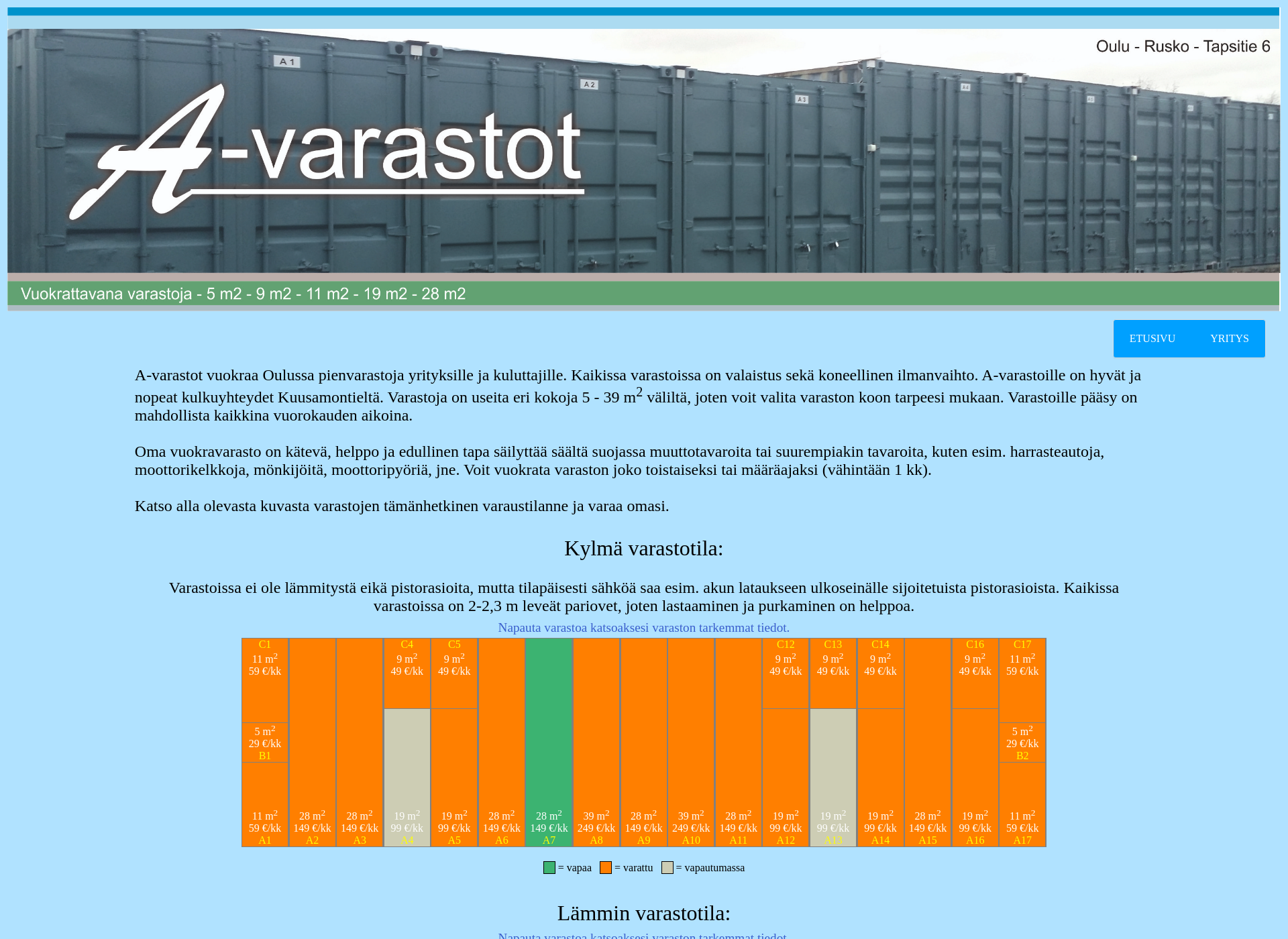 Screenshot for a-varastot.fi