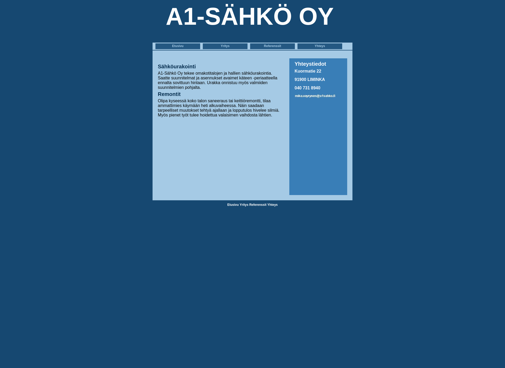 Screenshot for a1sahko.fi