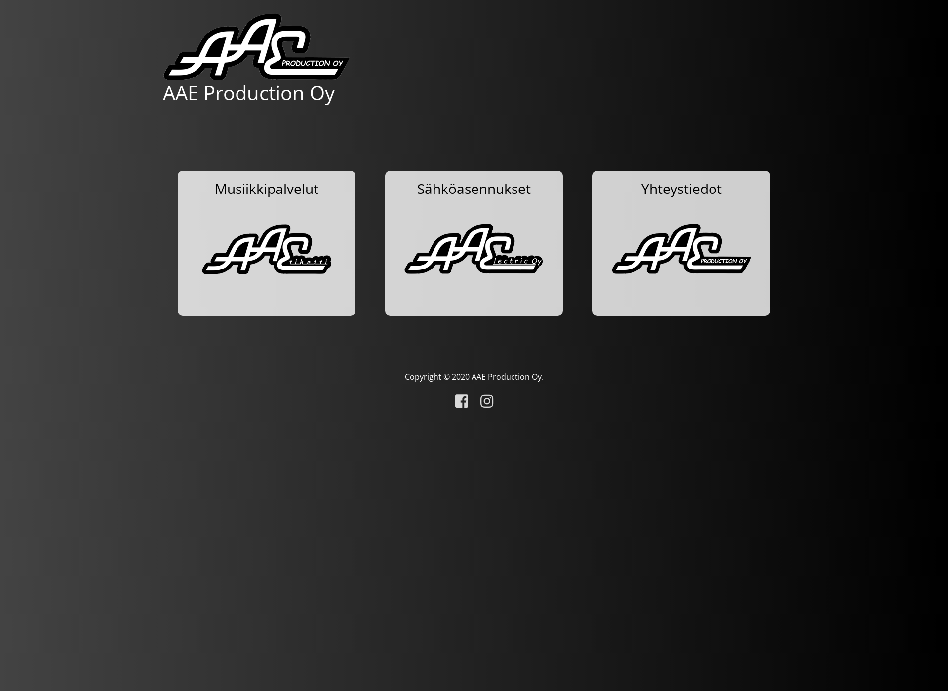 Screenshot for aaeproduction.fi
