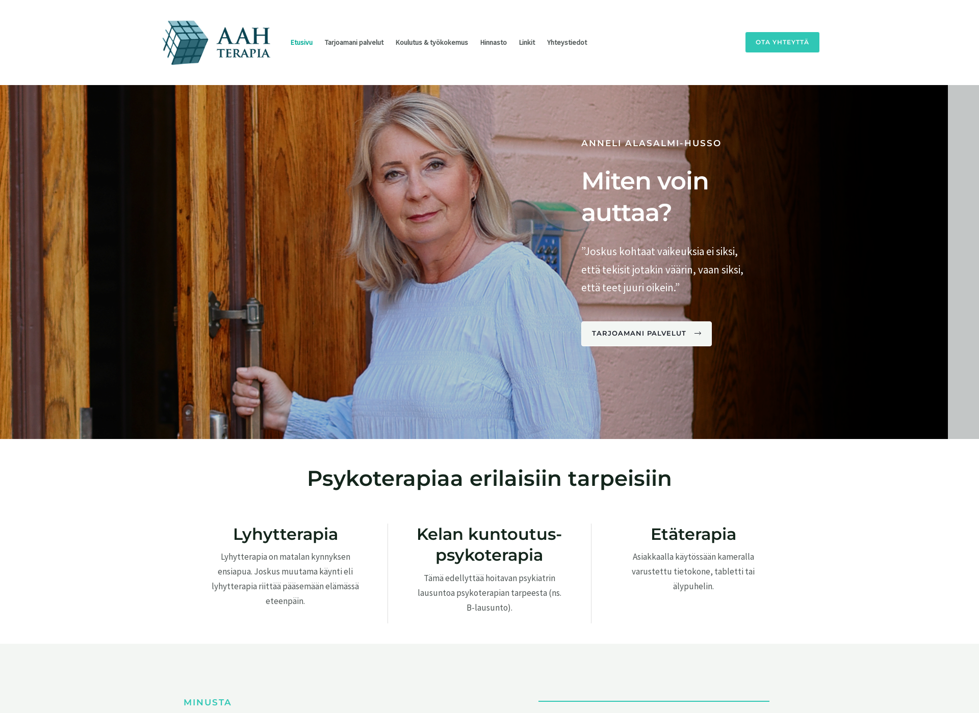 Screenshot for aahterapia.fi