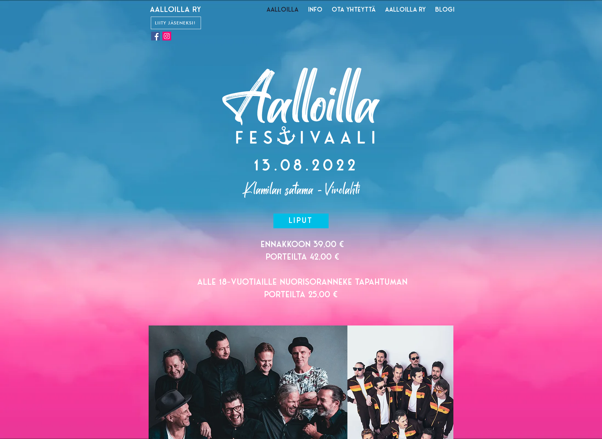 Skärmdump för aalloillafestivals.fi