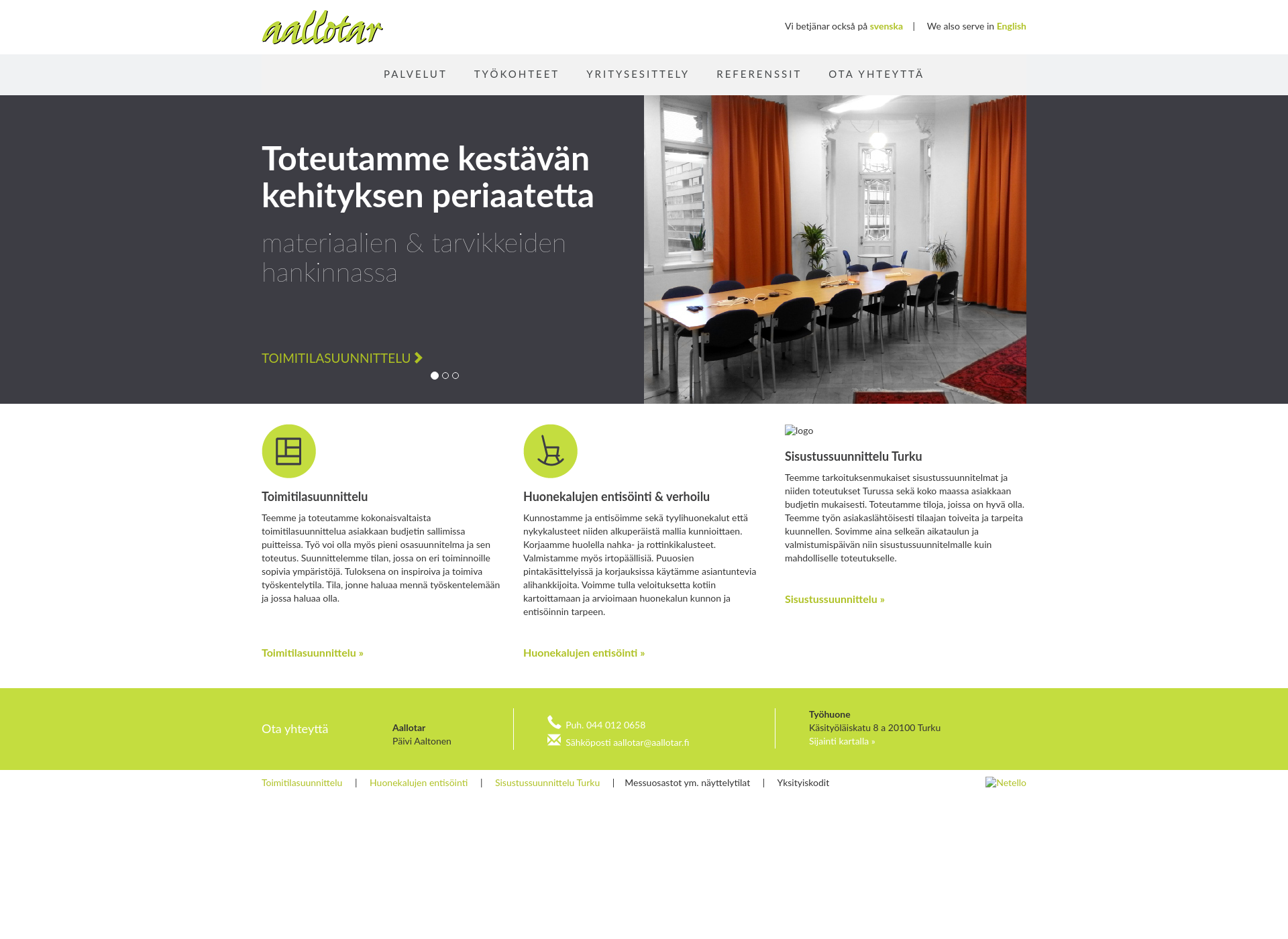 Screenshot for aallotar.fi
