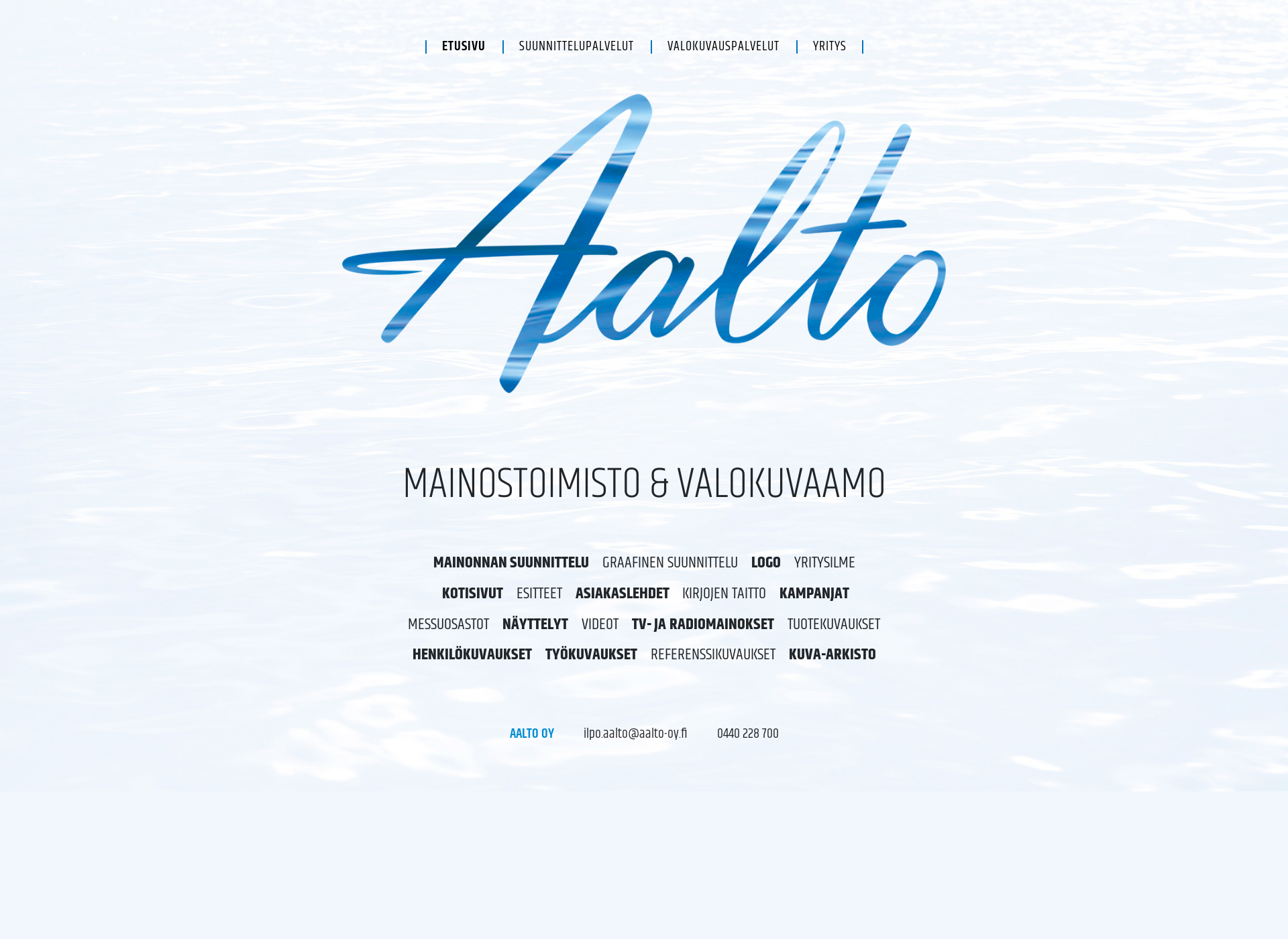 Skärmdump för aalto-oy.fi