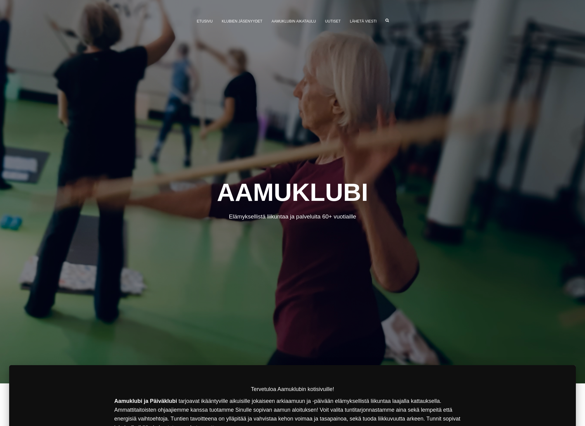 Skärmdump för aamuklubi.fi
