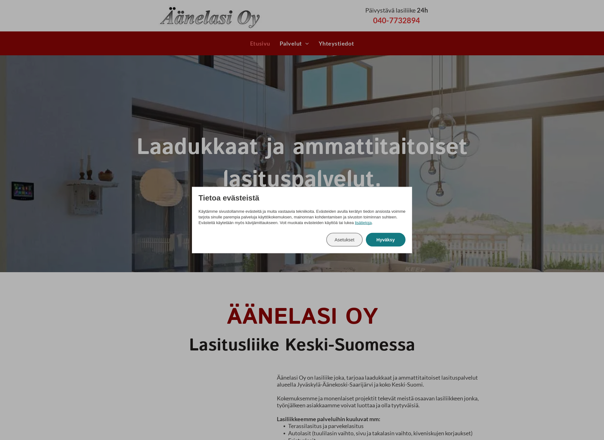 Skärmdump för aanelasi.fi