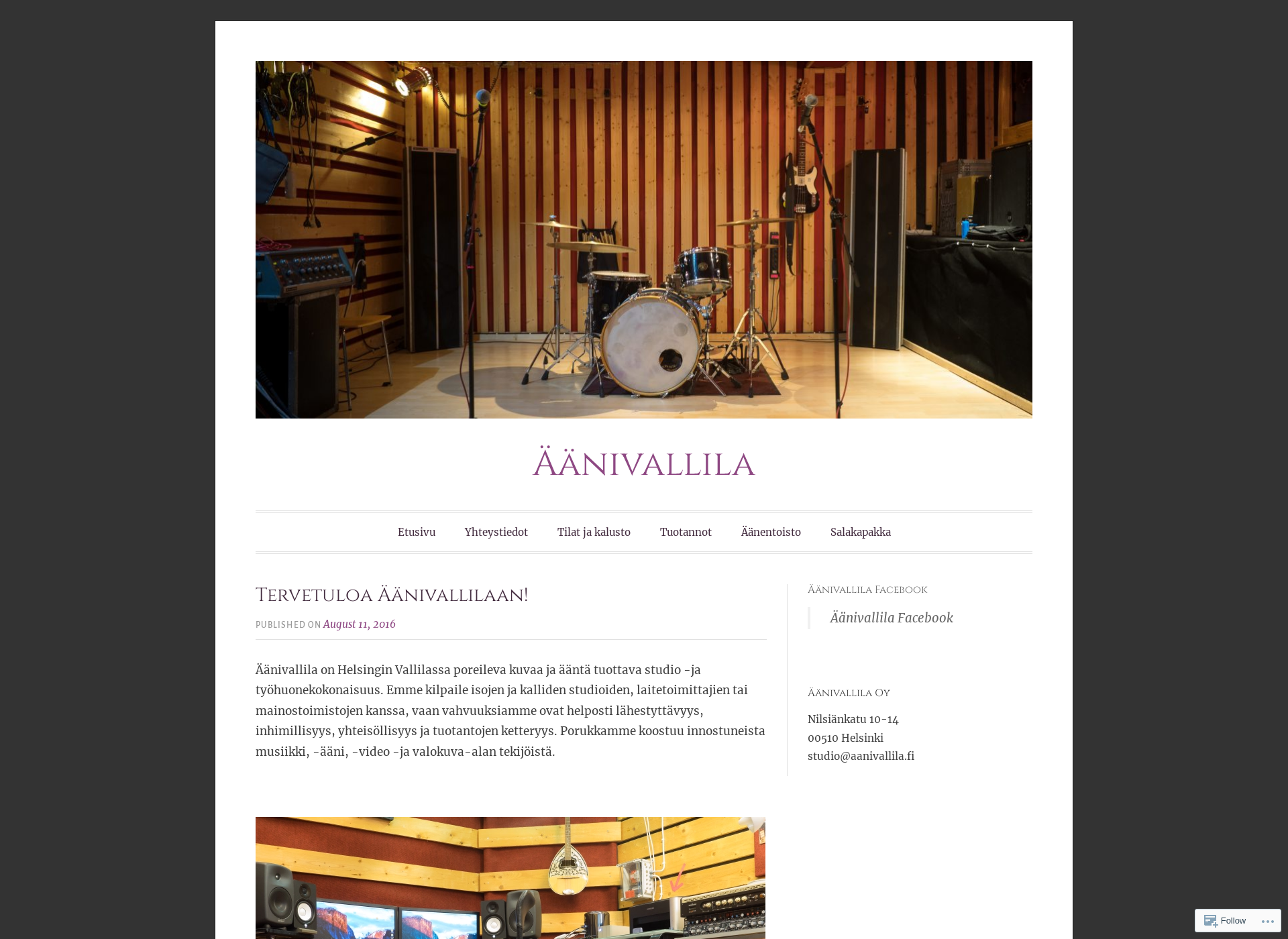 Skärmdump för aanivallila.fi