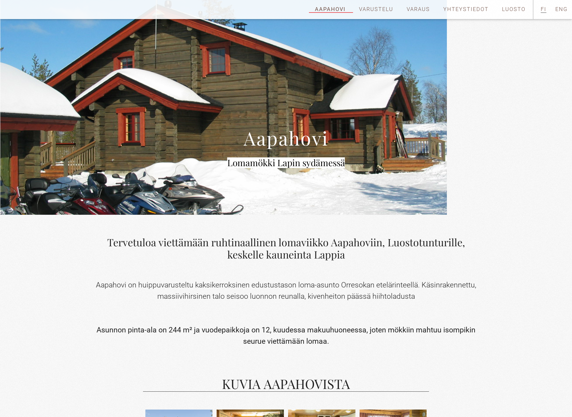 Skärmdump för aapahovi.fi