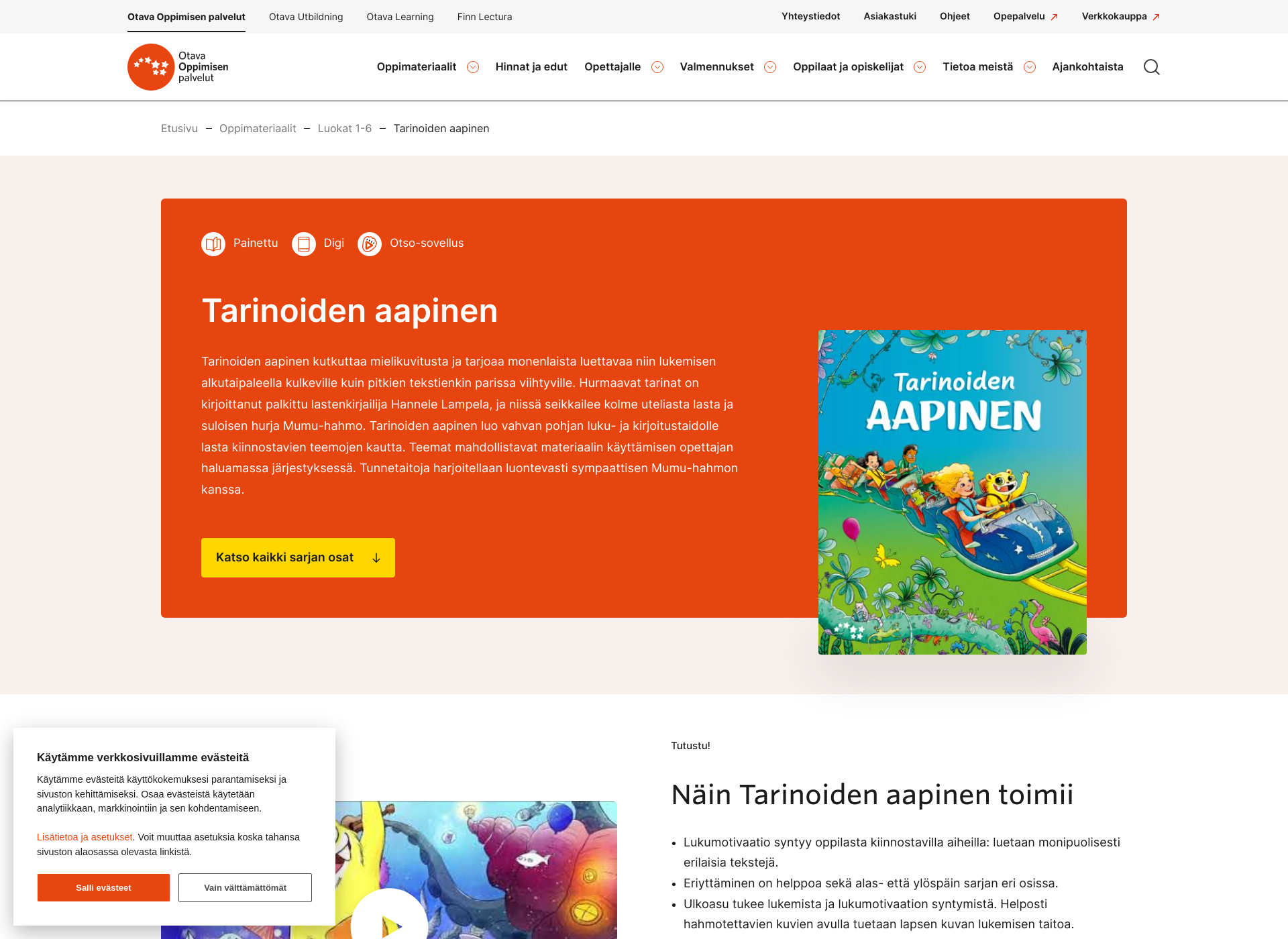 Screenshot for aapinen.fi