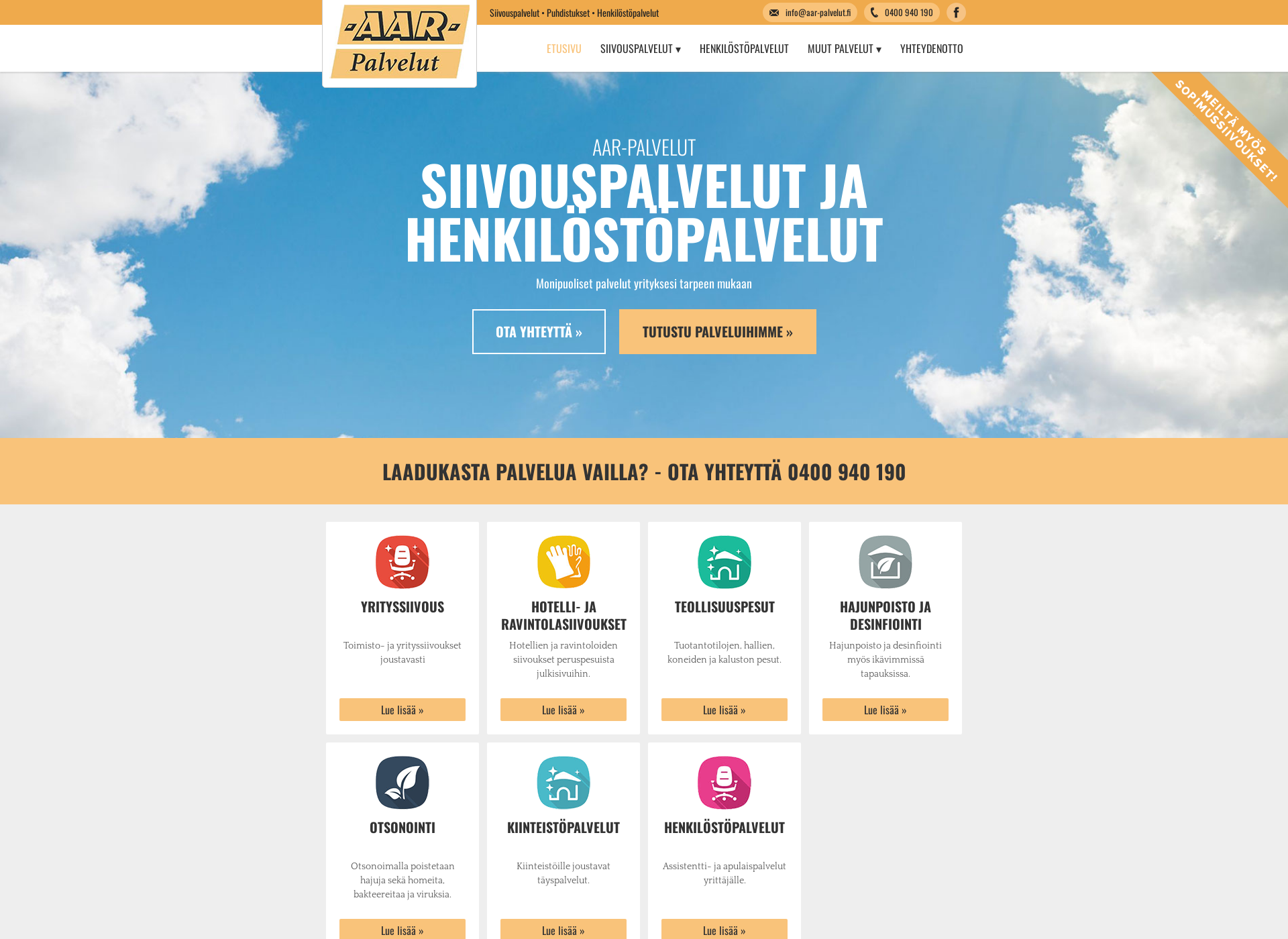 Screenshot for aar-palvelut.fi