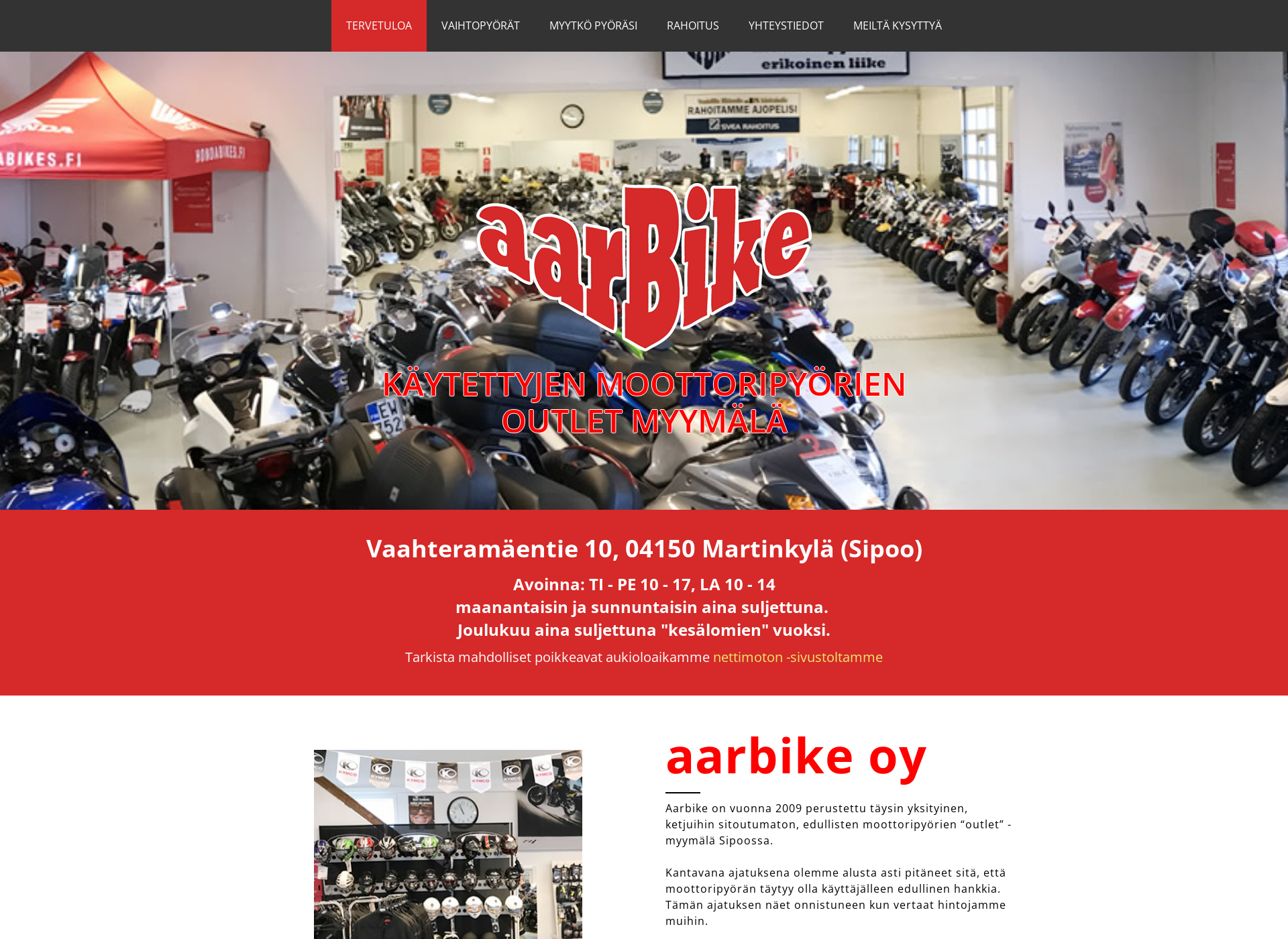 Screenshot for aarbike.fi