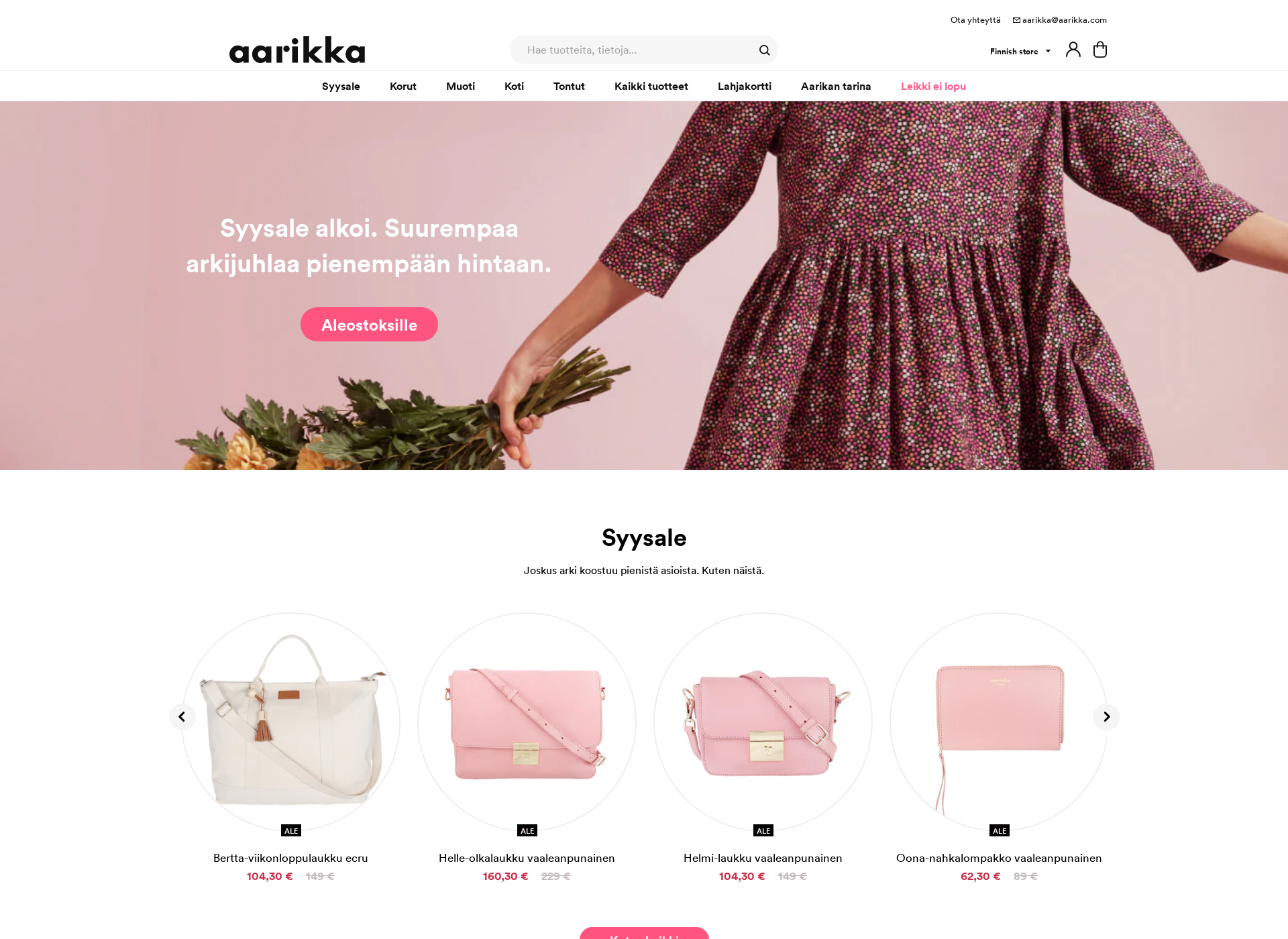 Screenshot for aarikka.fi