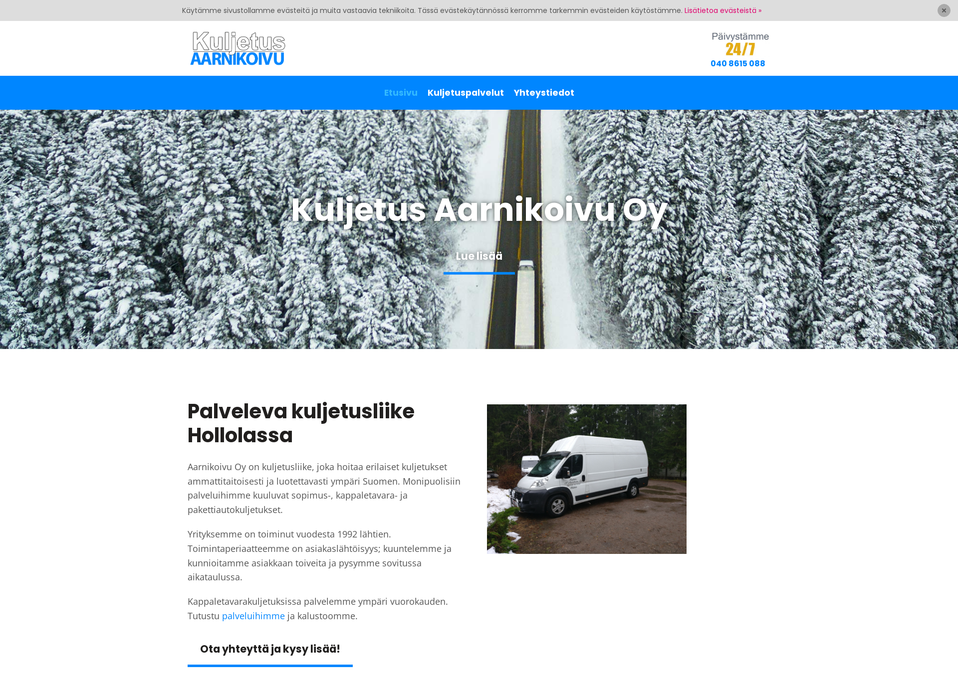 Skärmdump för aarnikoivu.fi