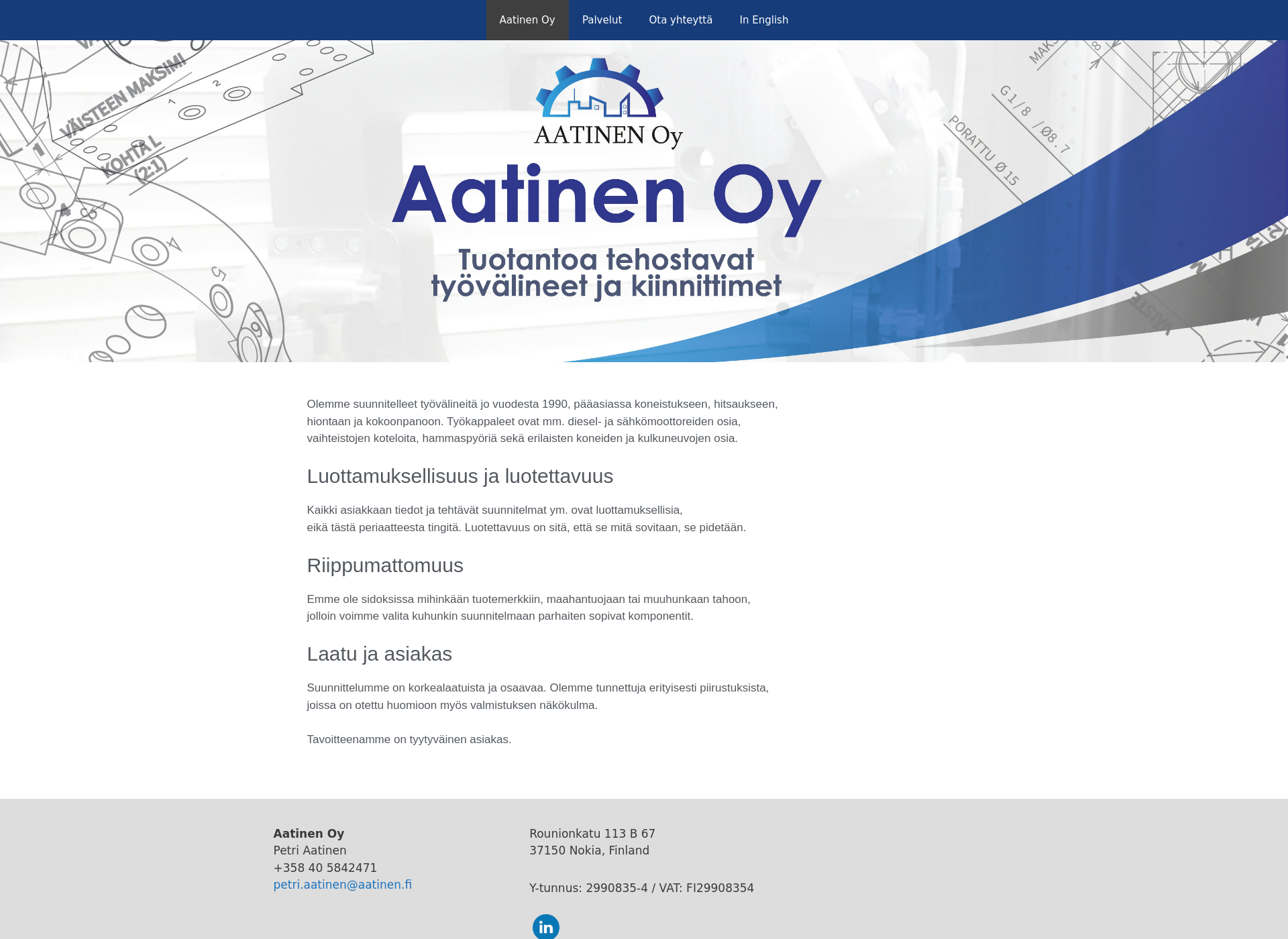 Screenshot for aatinen.fi