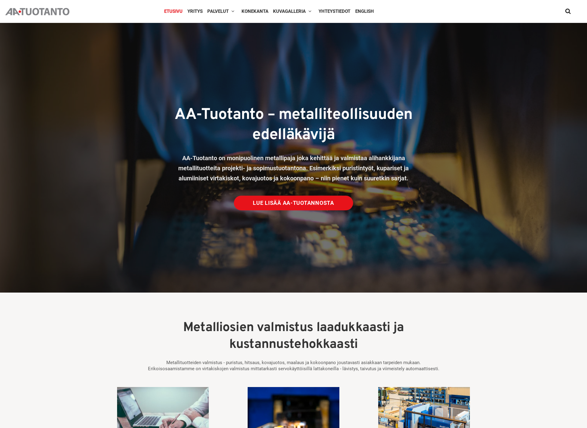Skärmdump för aatuotanto.fi