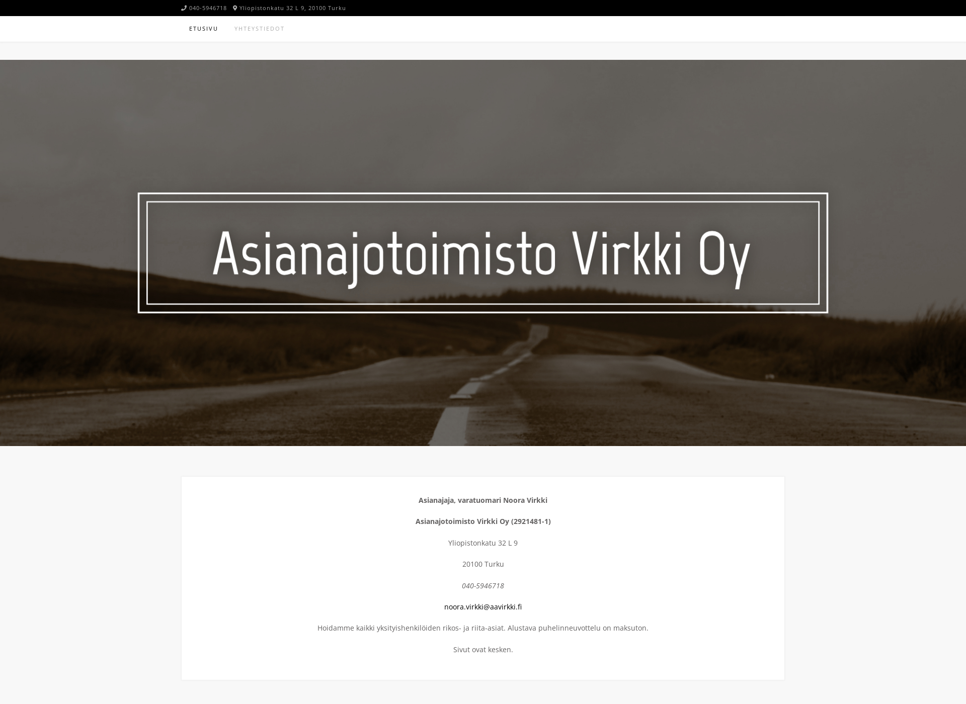 Skärmdump för aavirkki.fi