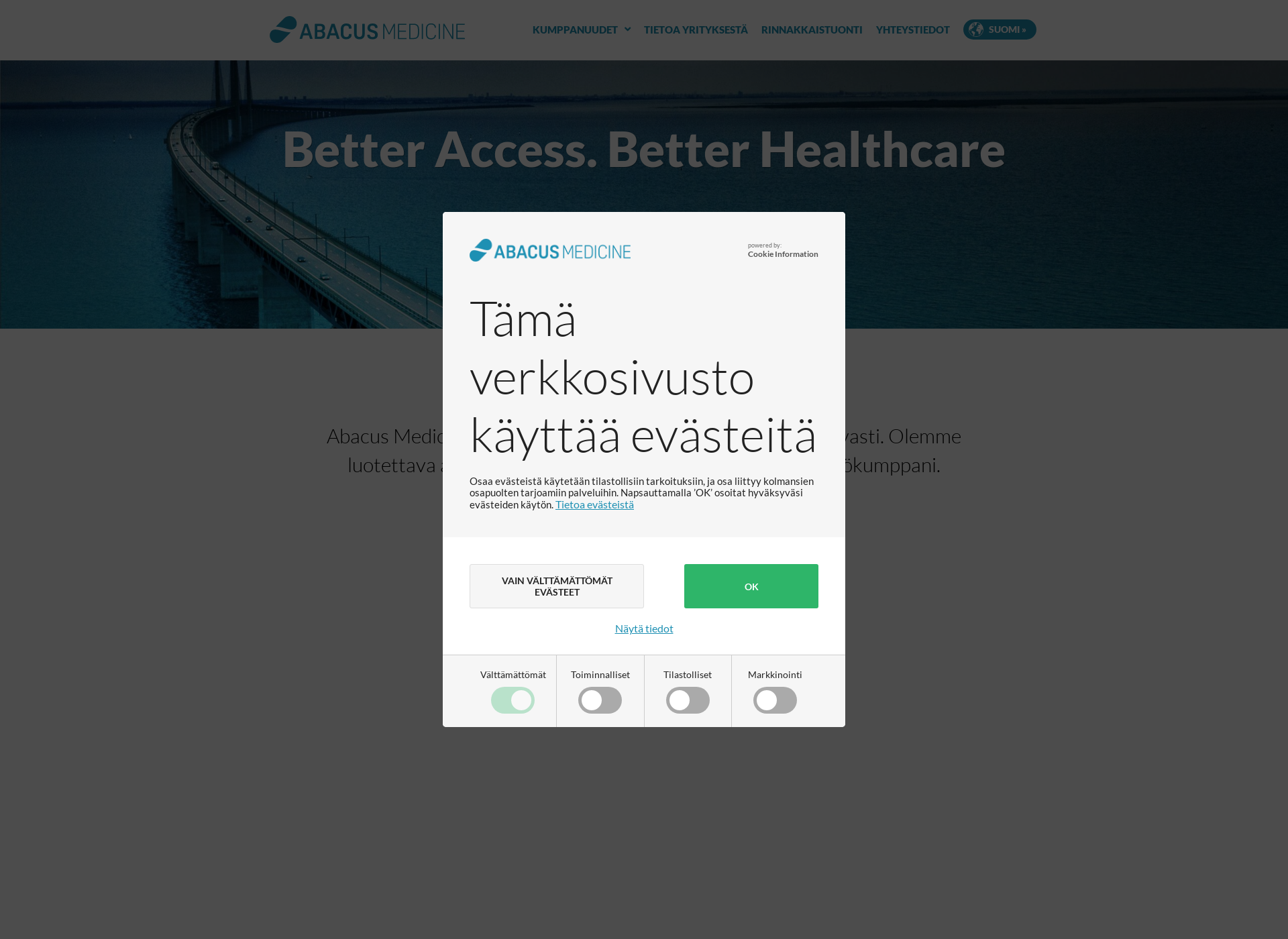 Screenshot for abacusmedicine.fi