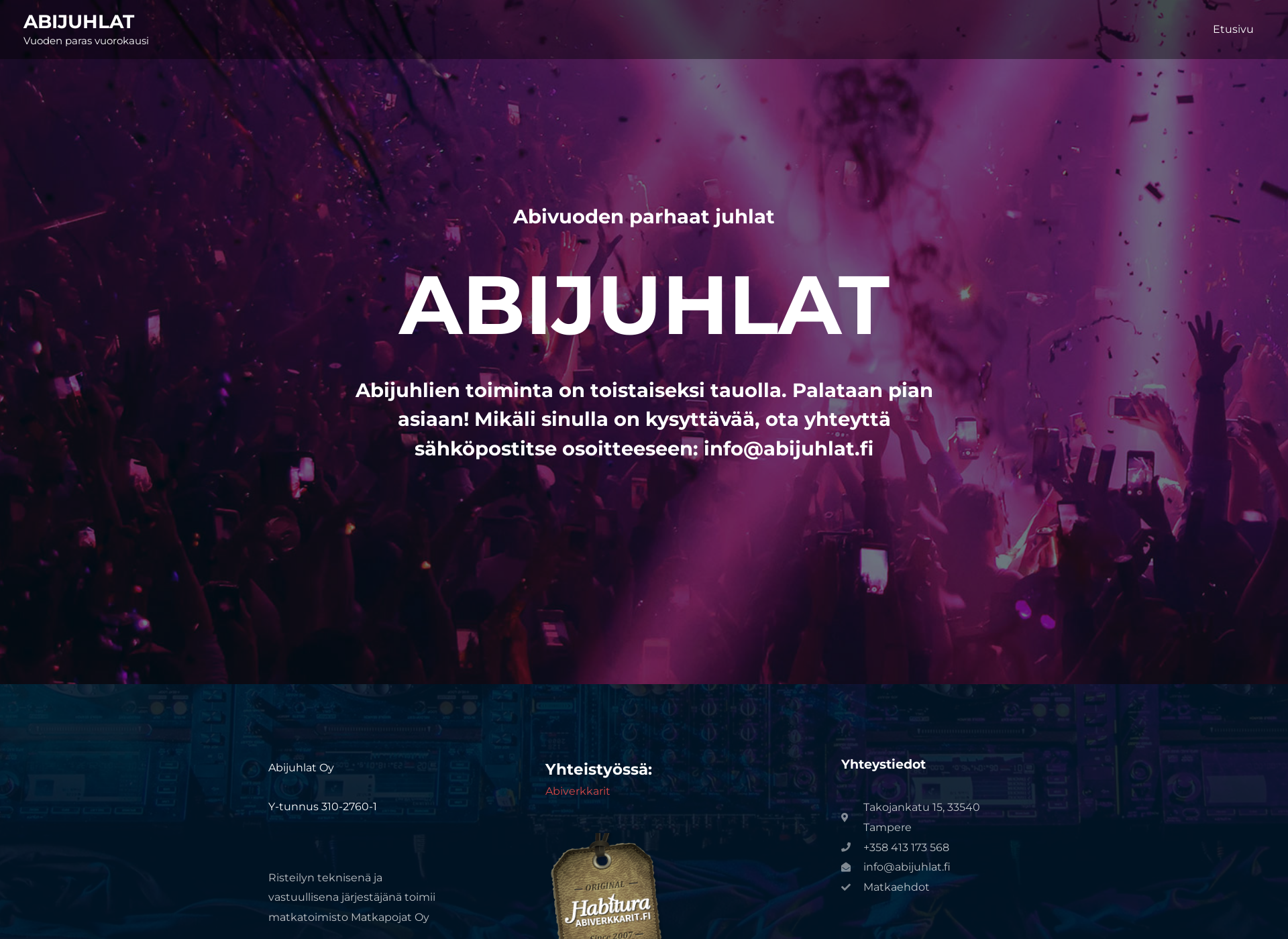 Screenshot for abijuhlat.fi