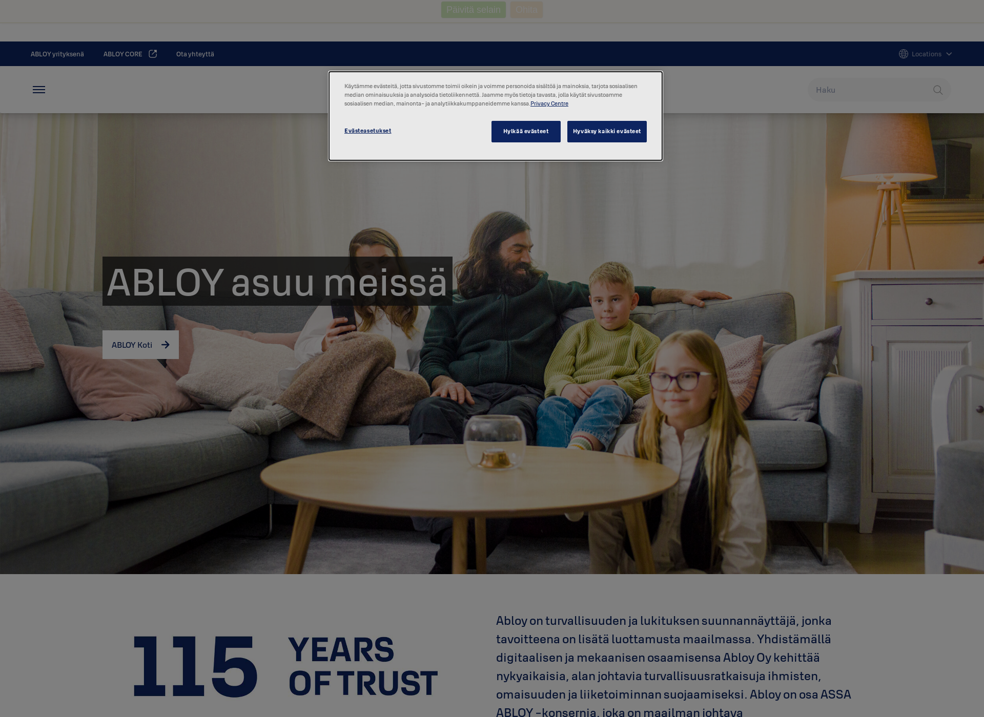 Screenshot for abloy.fi