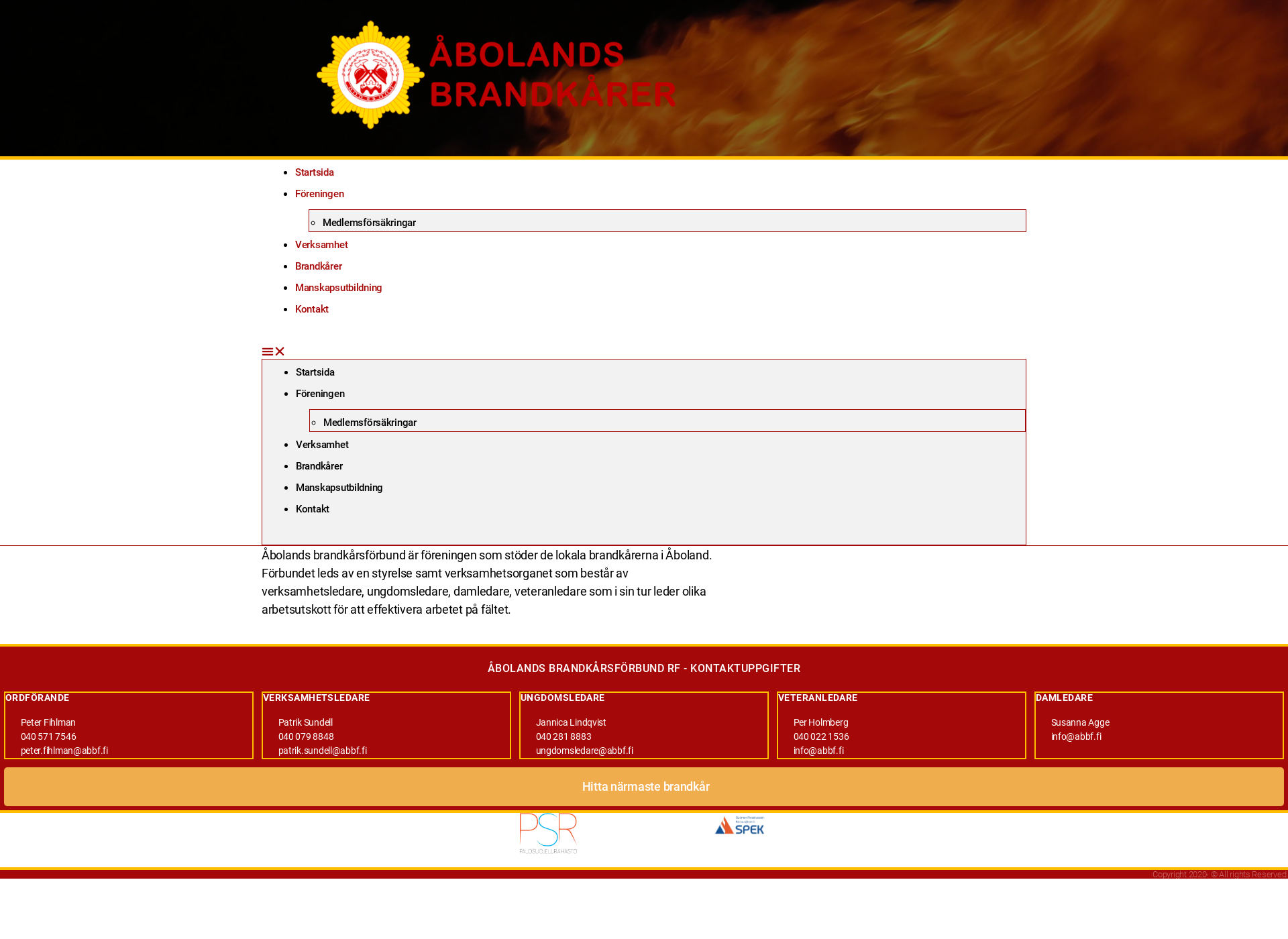 Screenshot for abolandsbrandkarer.fi