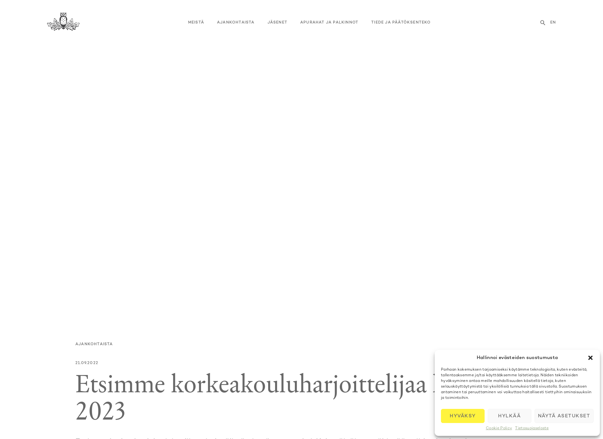 Skärmdump för acadsci.fi