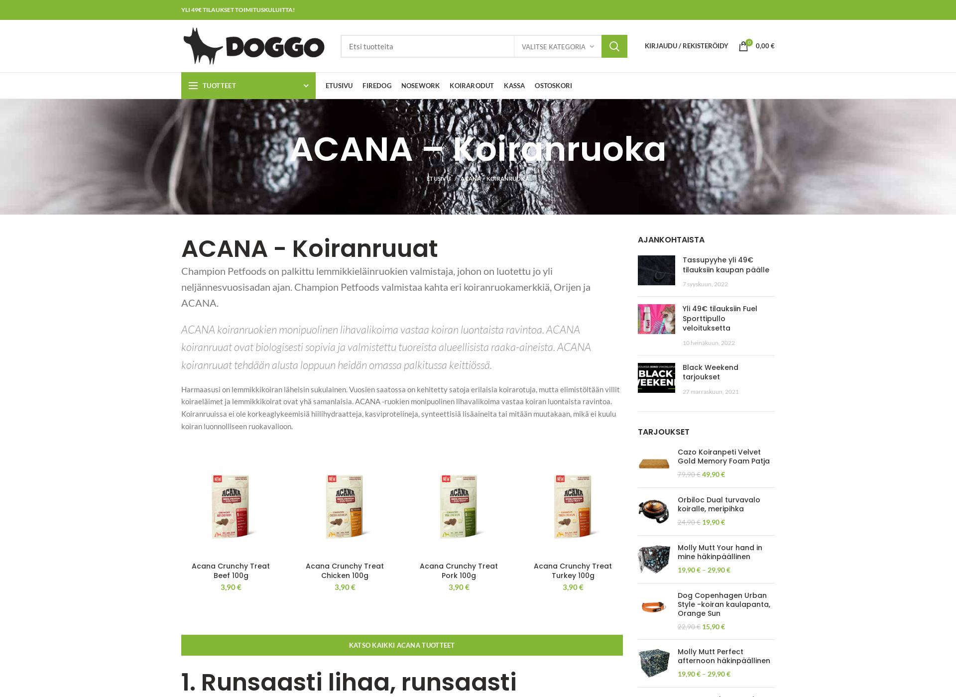Screenshot for acana.fi