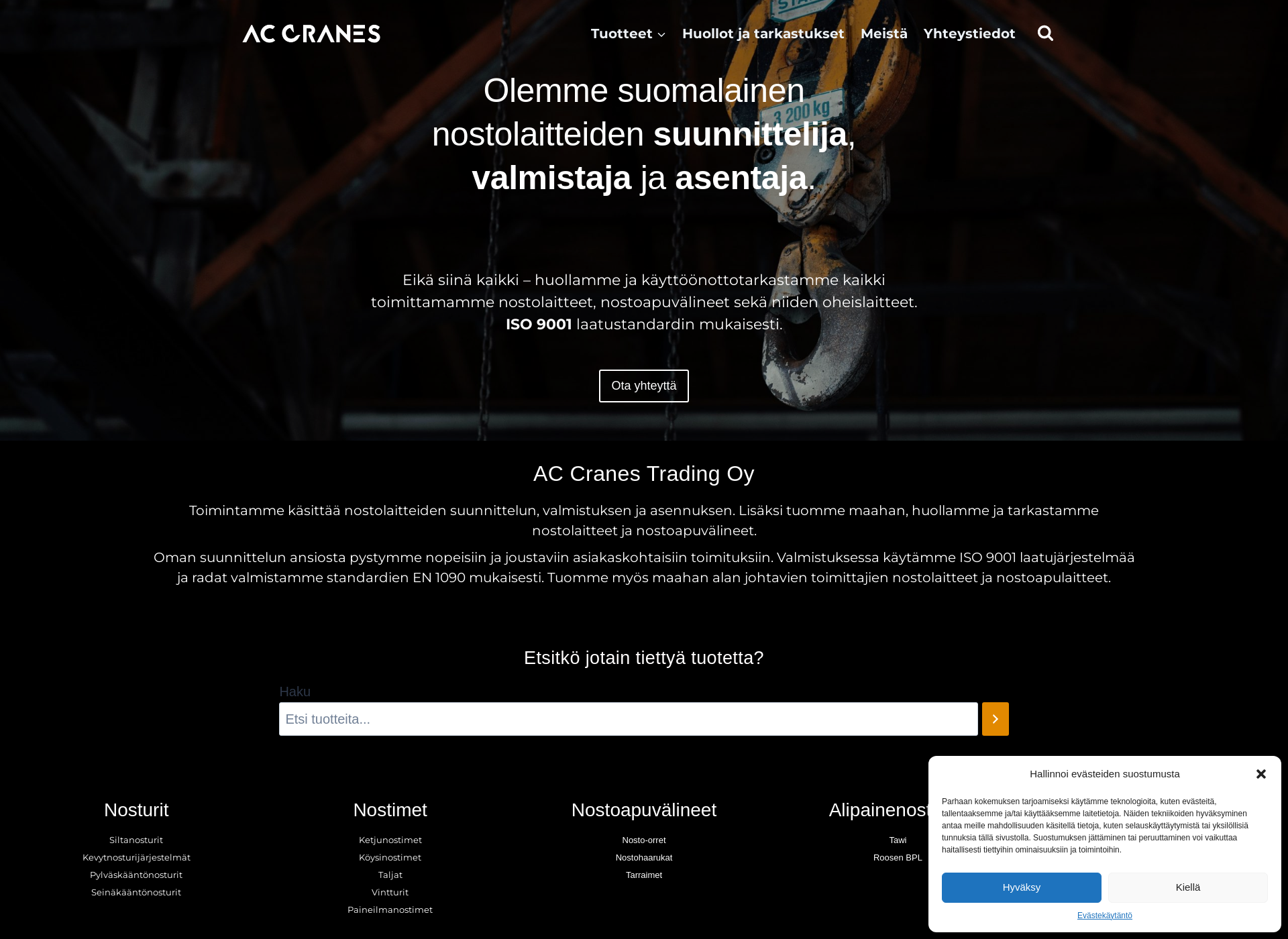 Skärmdump för accranes.fi
