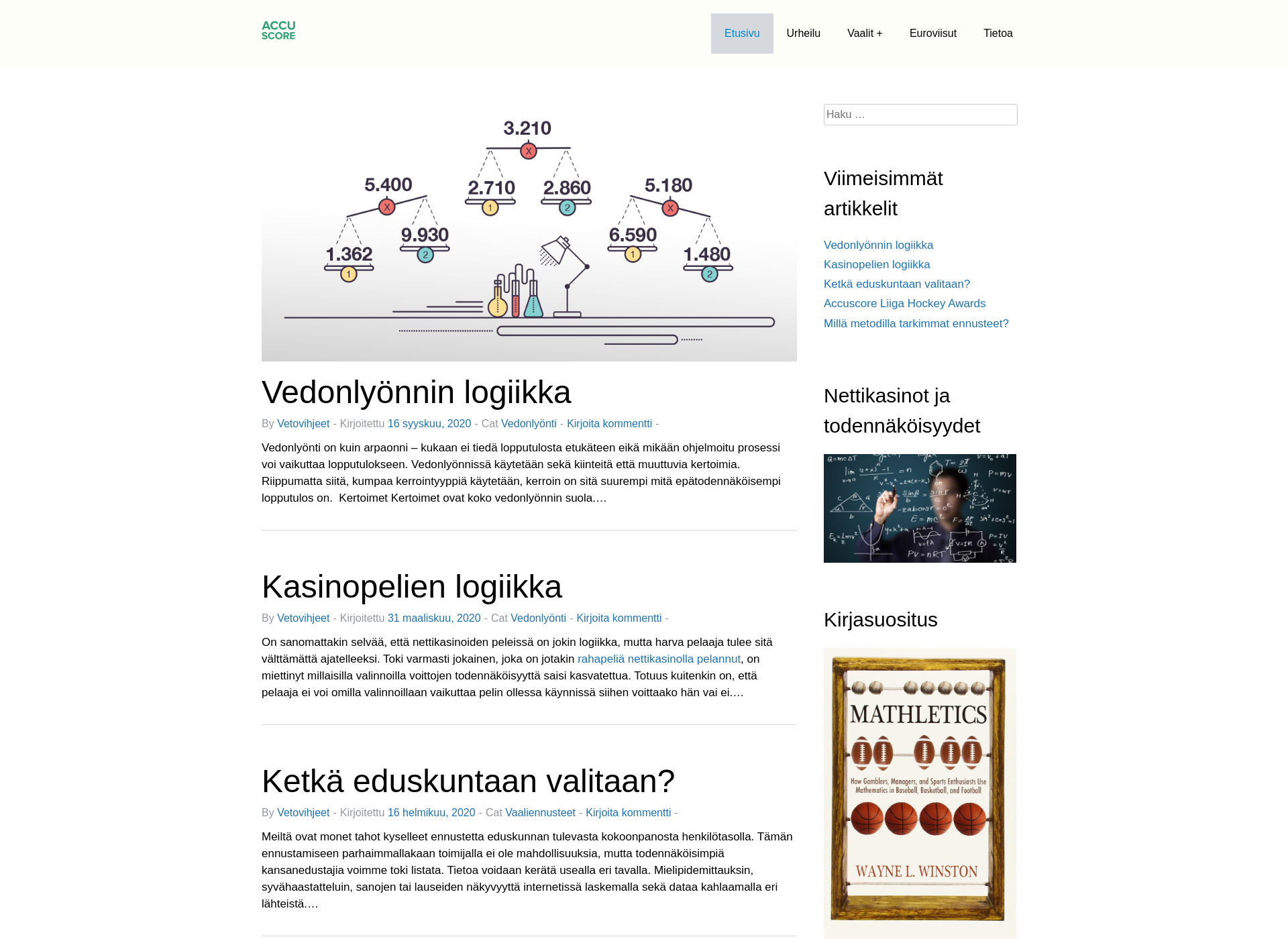 Skärmdump för accuscore.fi