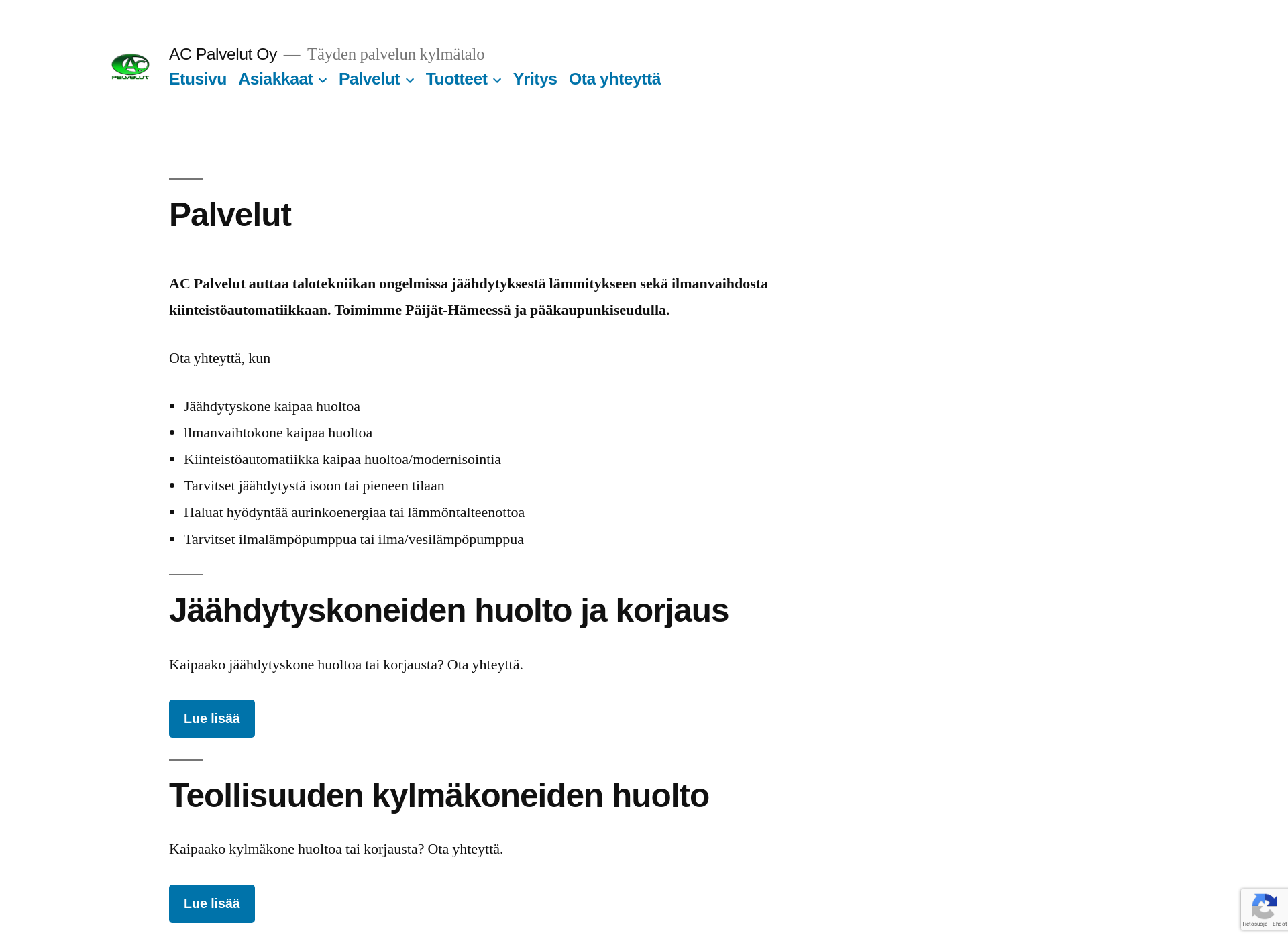 Screenshot for acgreen.fi