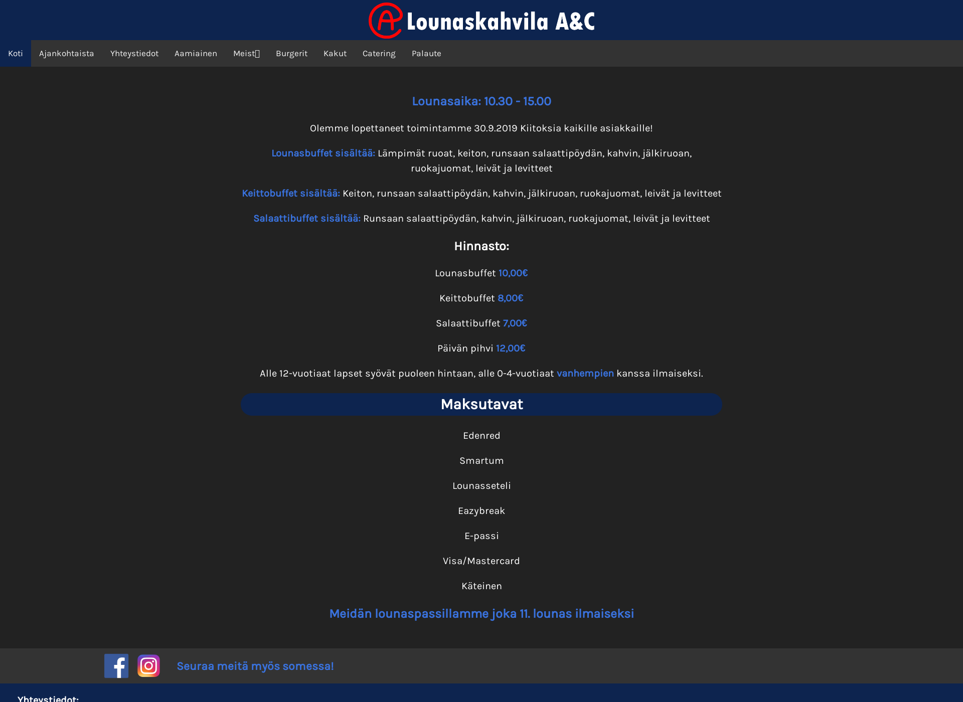 Screenshot for aclounaskahvila.fi