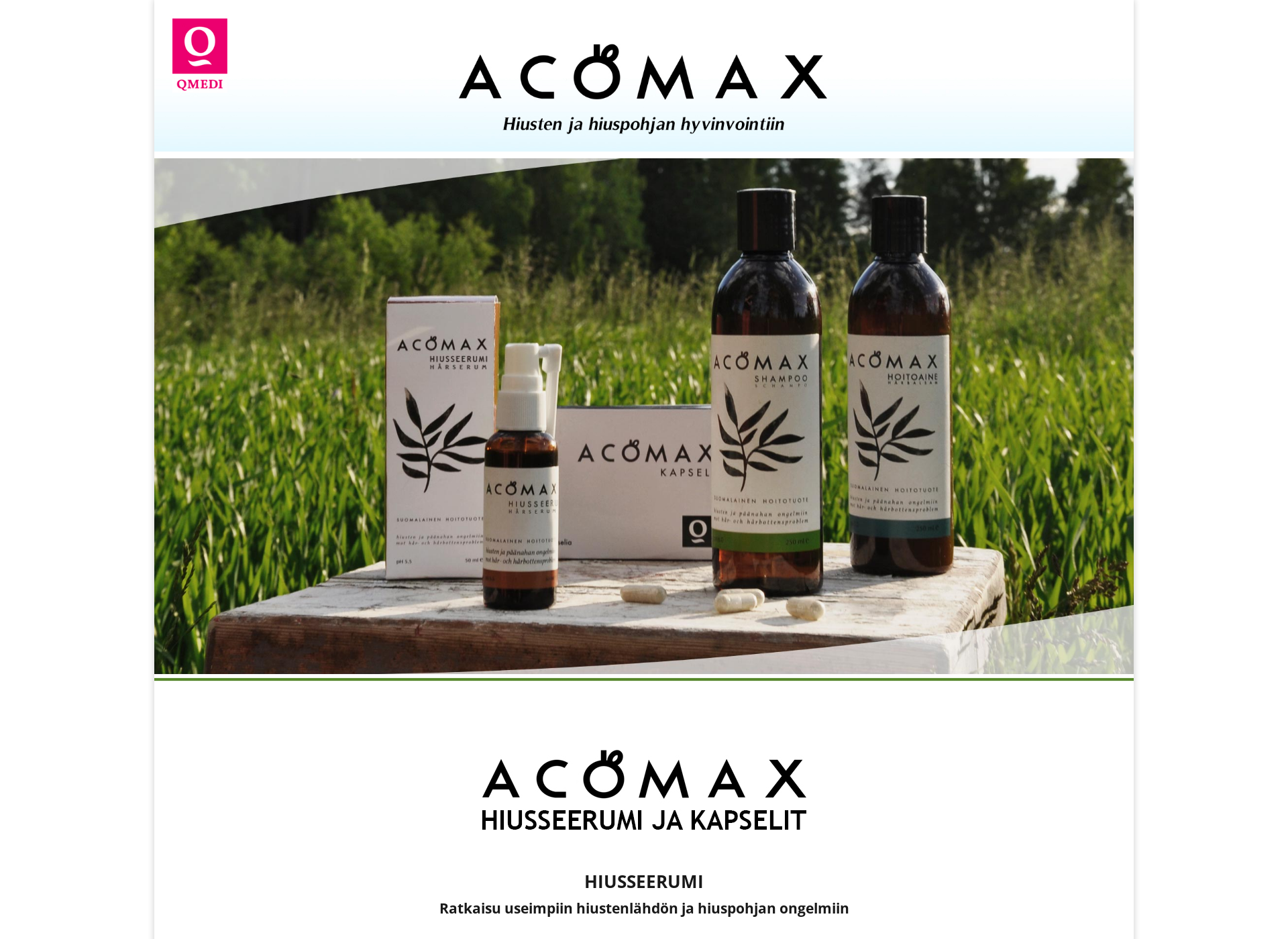 Skärmdump för acomax.fi