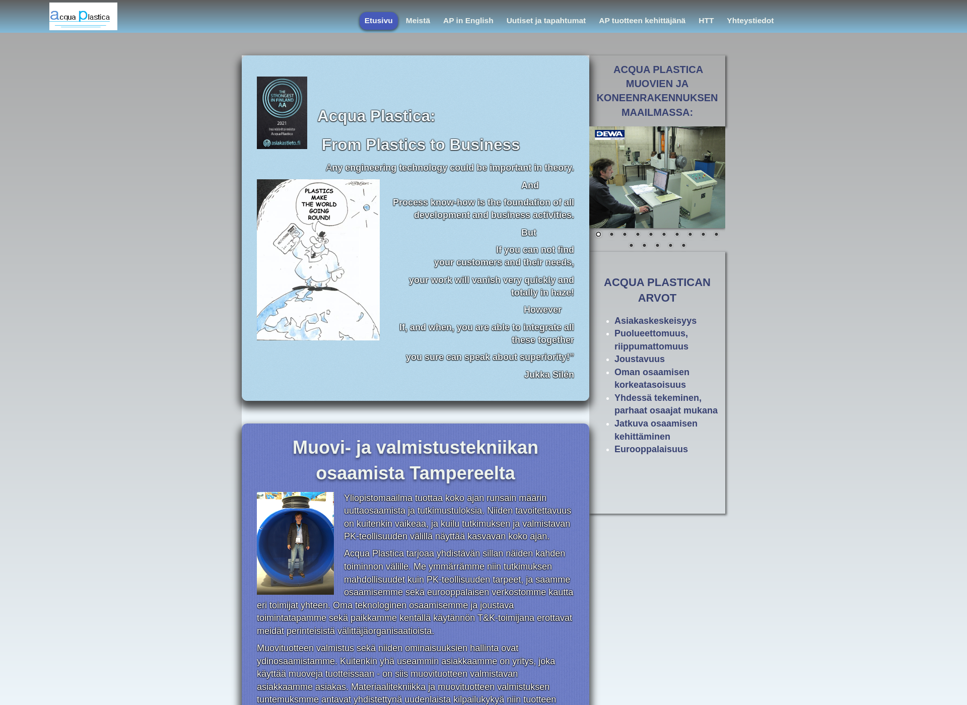 Screenshot for acquaplastica.fi