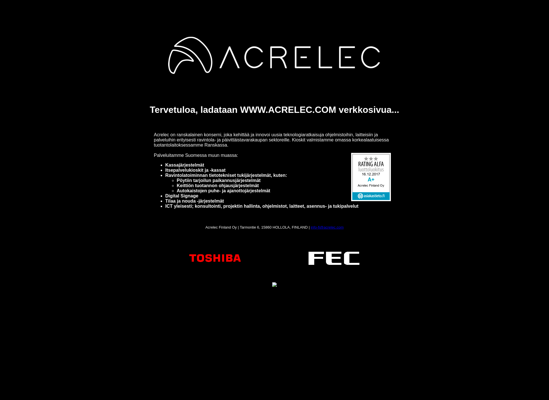 Screenshot for acrelec.fi