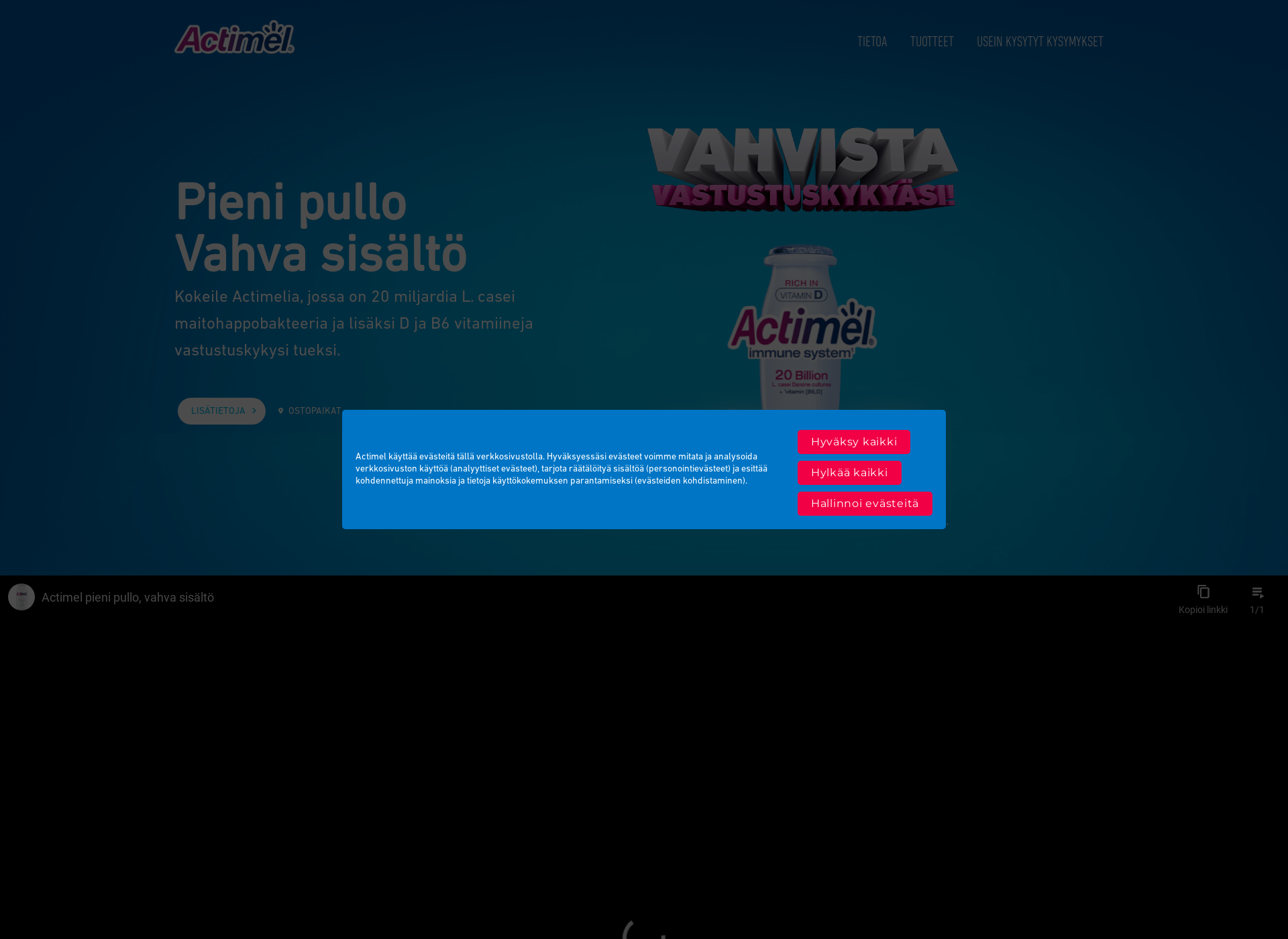 Screenshot for actimel.fi