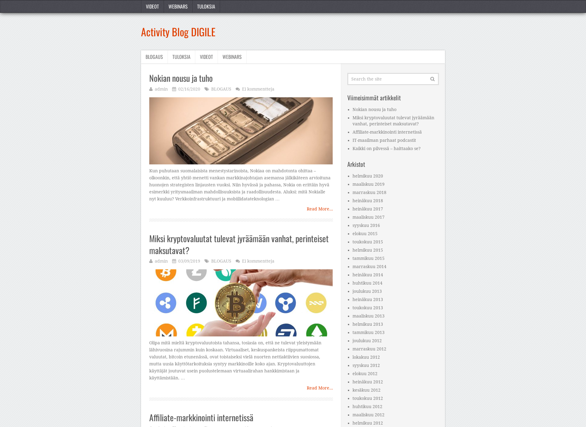 Screenshot for activityblog.fi