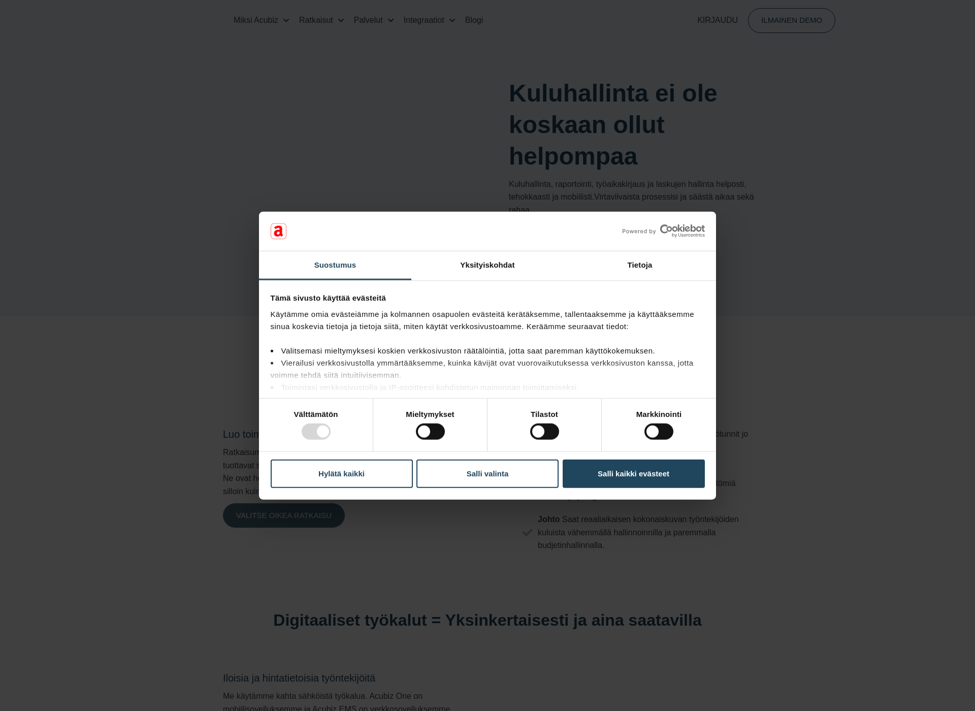 Screenshot for acubiz.fi