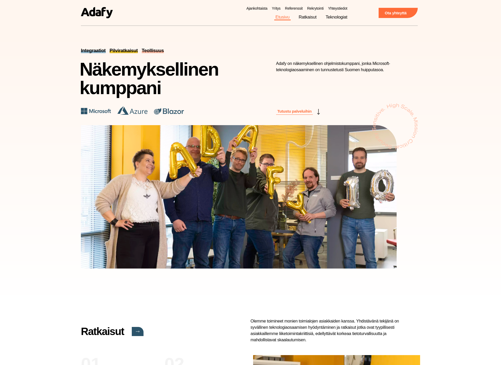 Skärmdump för adafy.fi