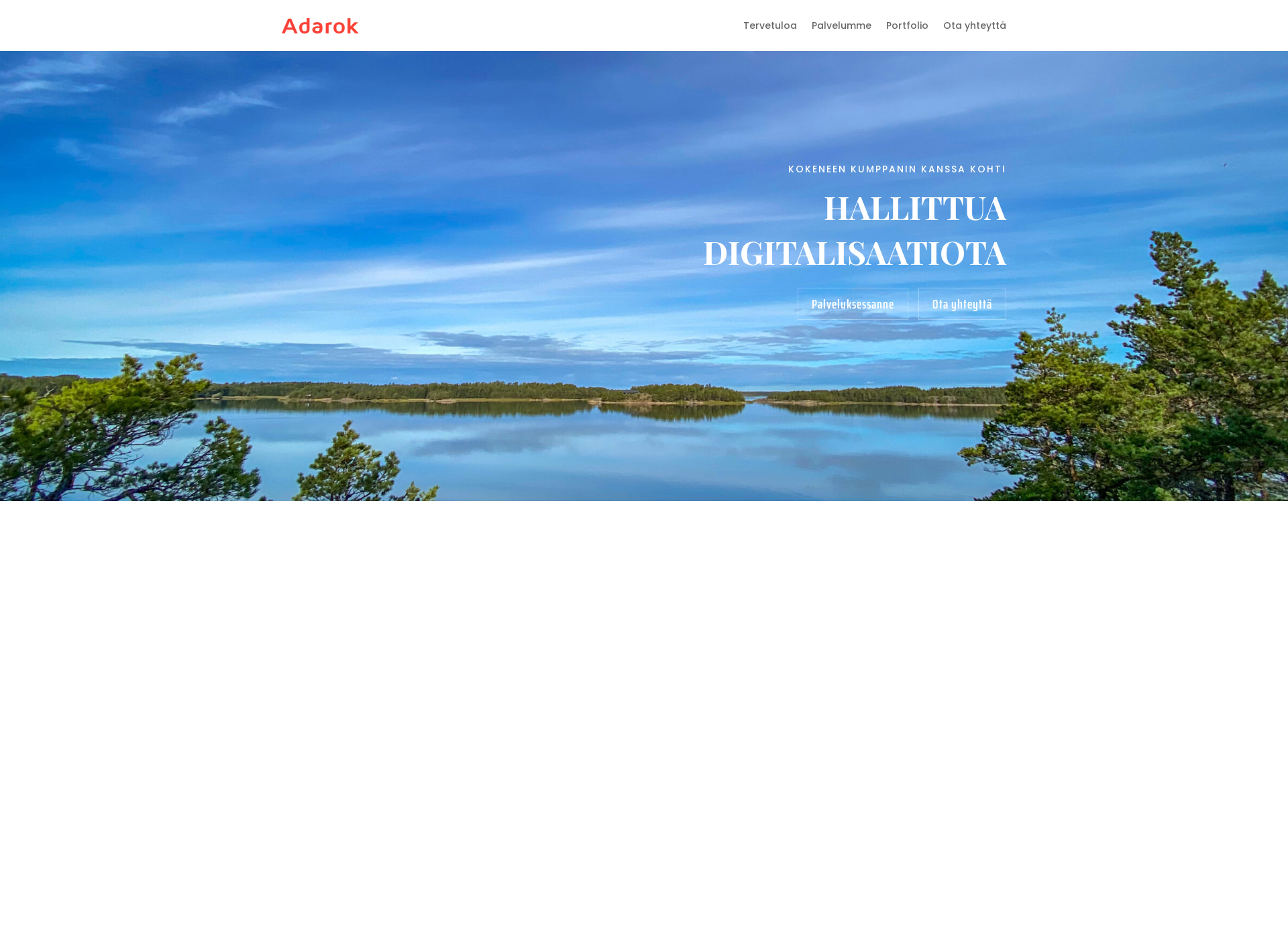 Skärmdump för adarok.fi