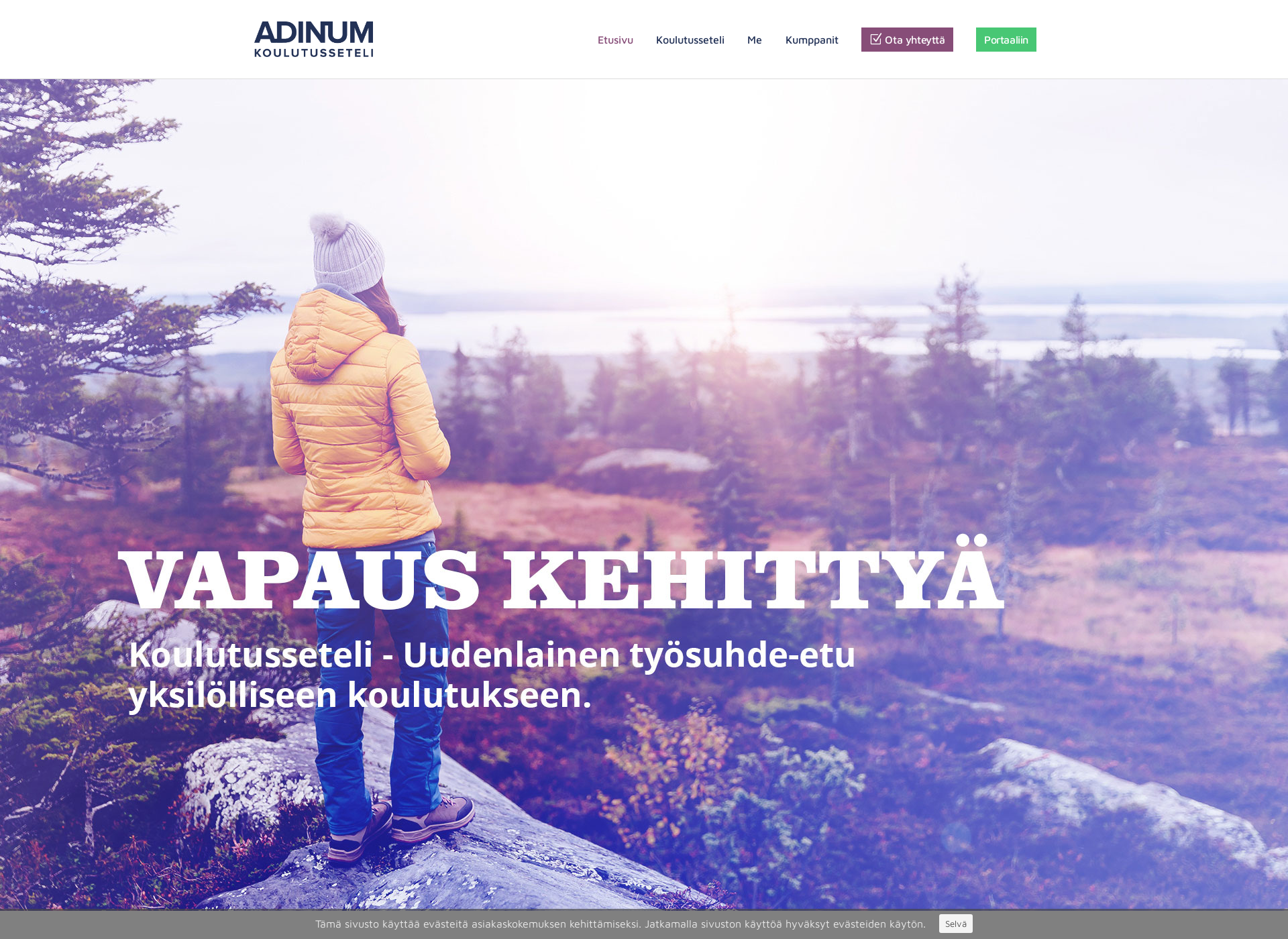 Skärmdump för adinum.fi