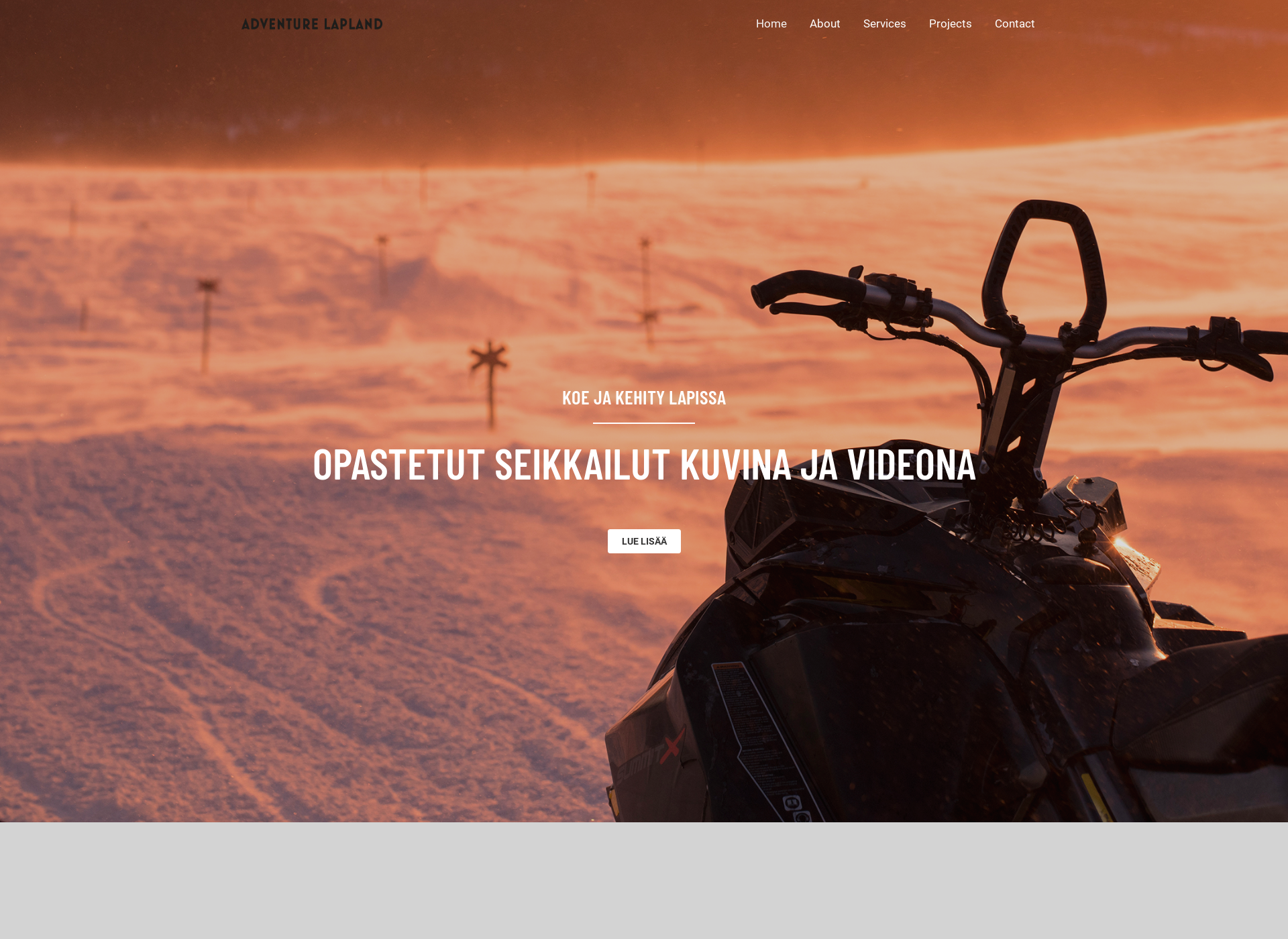 Skärmdump för adventurelapland.fi