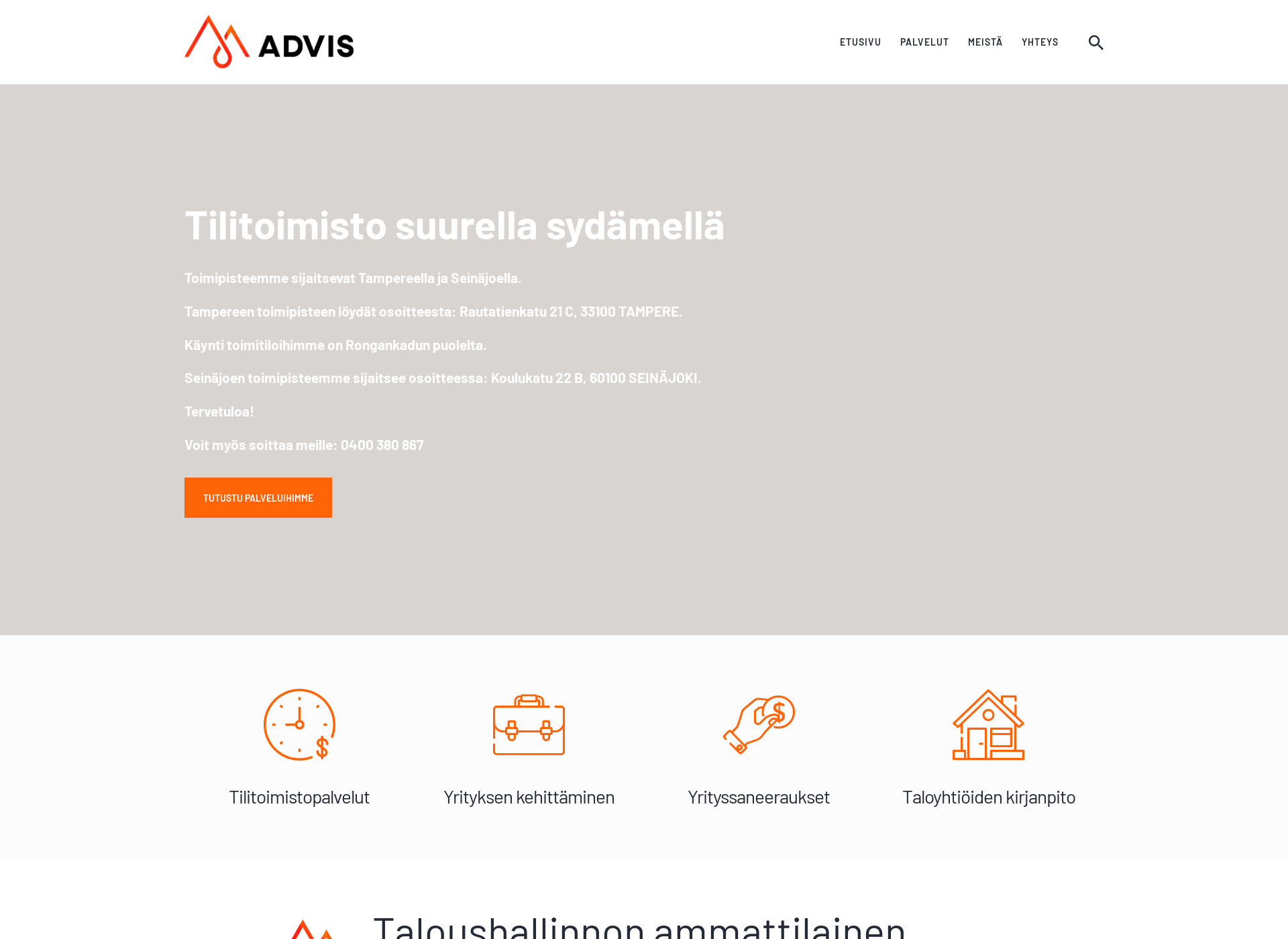 Skärmdump för advis.fi