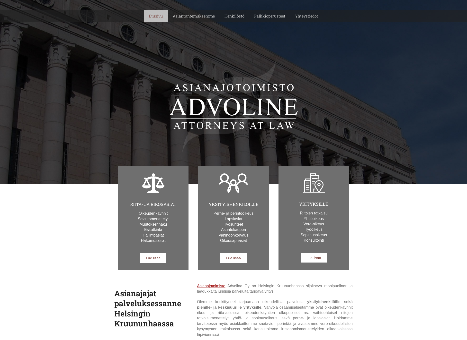 Screenshot for advoline.fi