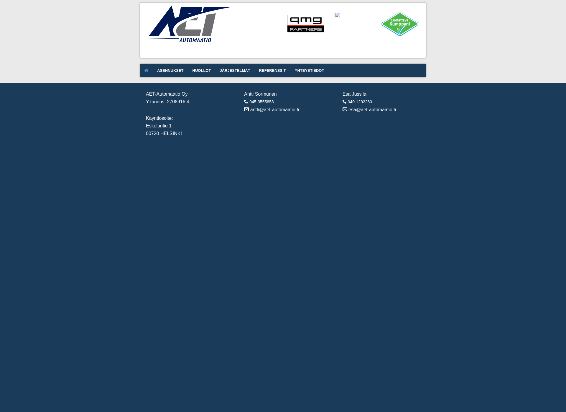 Screenshot for aet-automaatio.fi