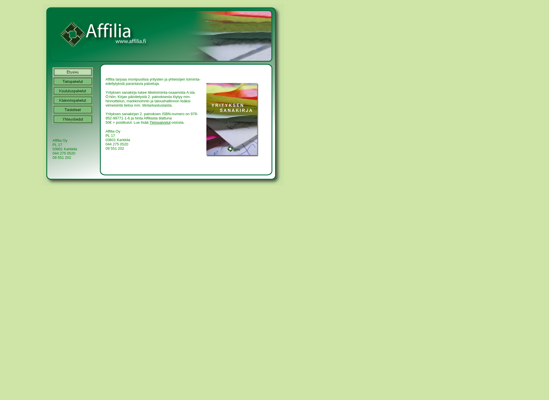 Screenshot for affilia.fi